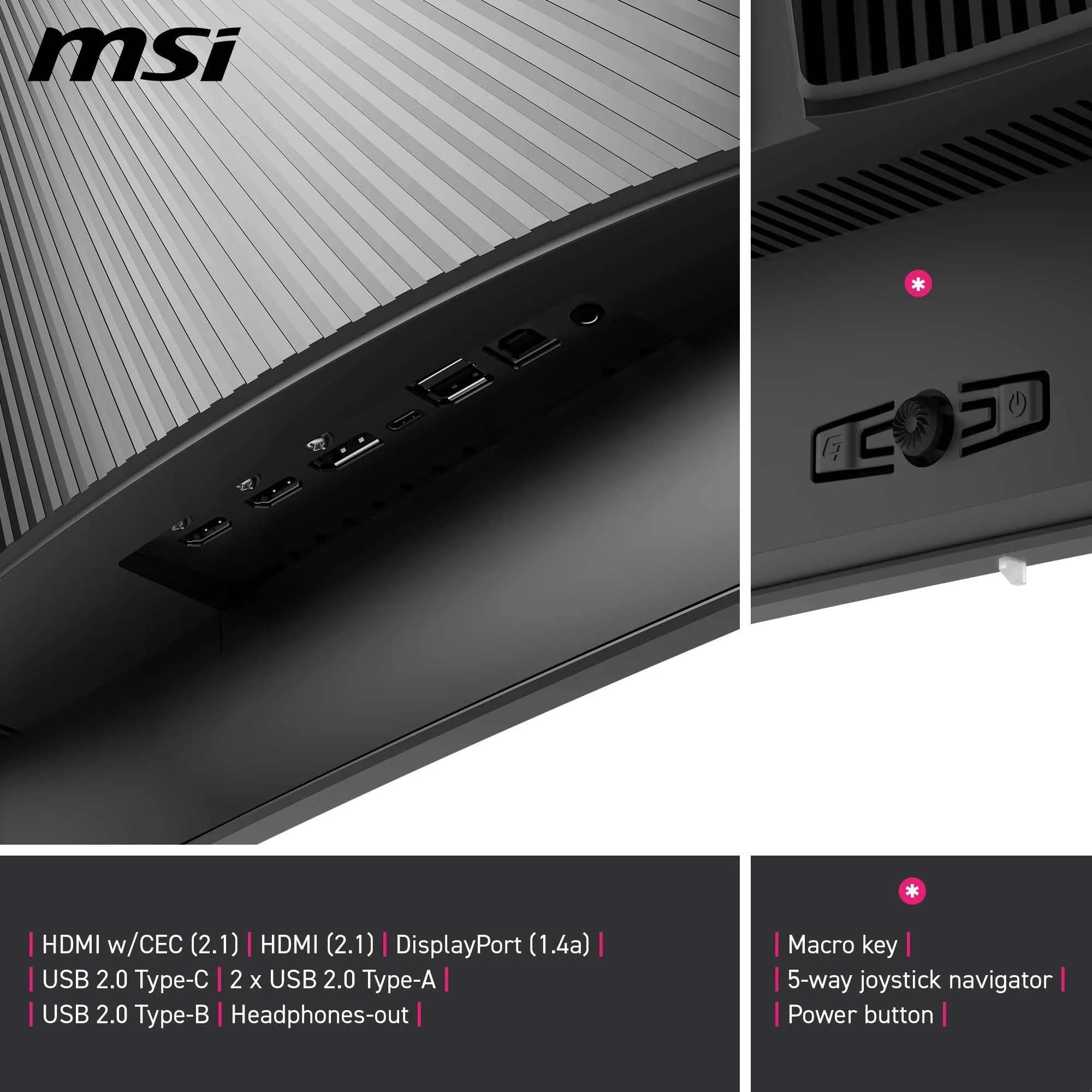 MSI MPG 491CQPX QD-OLED Écran Gaming incurvé 49" DQHD | Dalle QD-OLED 5120x1440, 240Hz, 0,03ms, courbure 1800R, compatible VESA, HDMI, DisplayPort, USB-C, Adaptive-Sync