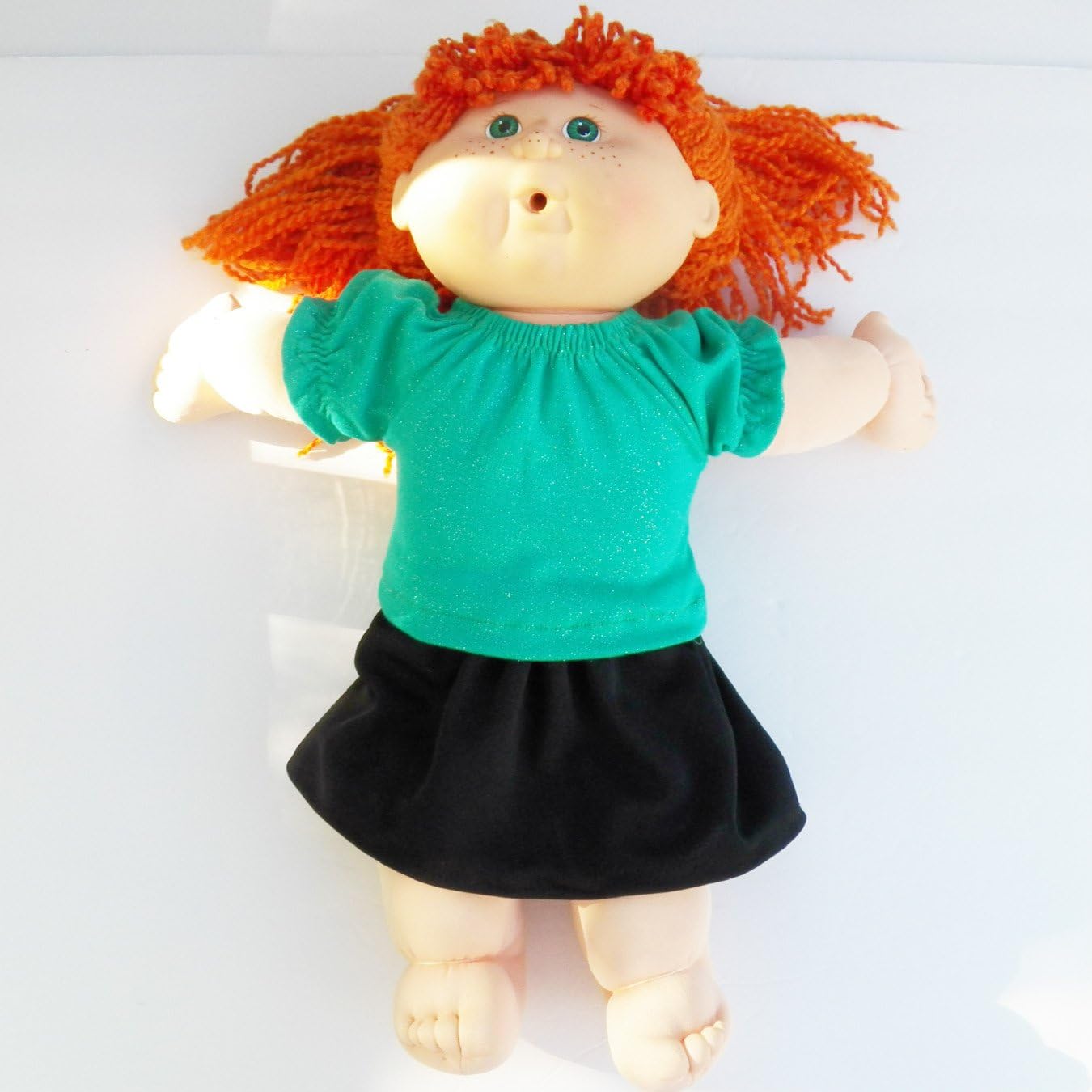 Cabbage Patch KIDS 16" doll clothes green t shirt black skirt handmade by adorabledolldesigns