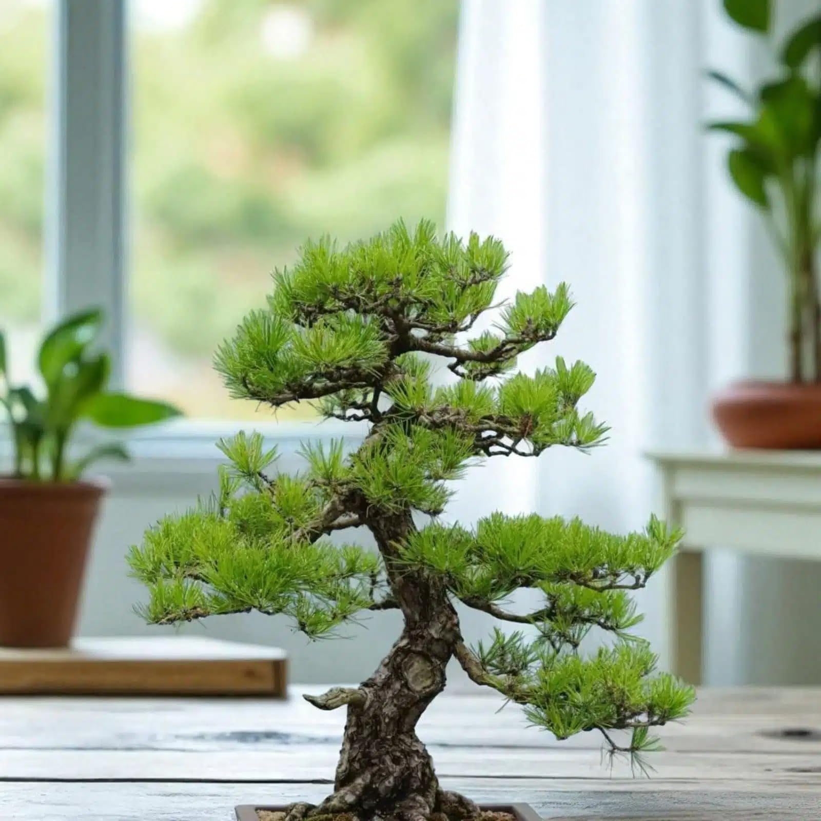 Live Japanese Black Pine Bonsai Tree – Pack of 1 | Natural Bonsai Plant for Home & Office | Indoor Outdoor Decorative Pine Tree | Bonsai for Gifting, Table Decor, home Gardening