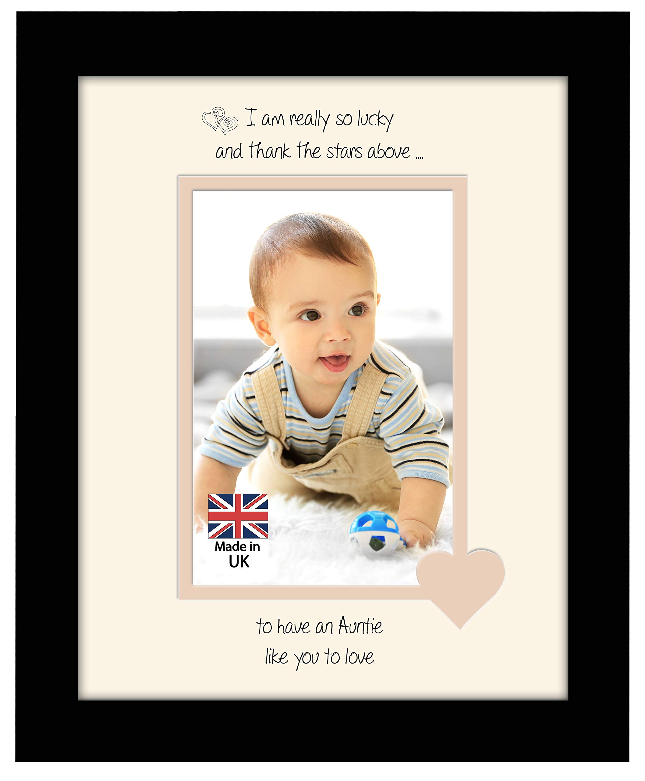 Photos In A Word Black Finish Frame Cream Mount Beige Inside Auntie Photo Frame I Thank The Stars Portrait 1053F Double Mounted Quality Gift (Black Finish Frame Cream Mount Beige Inside)