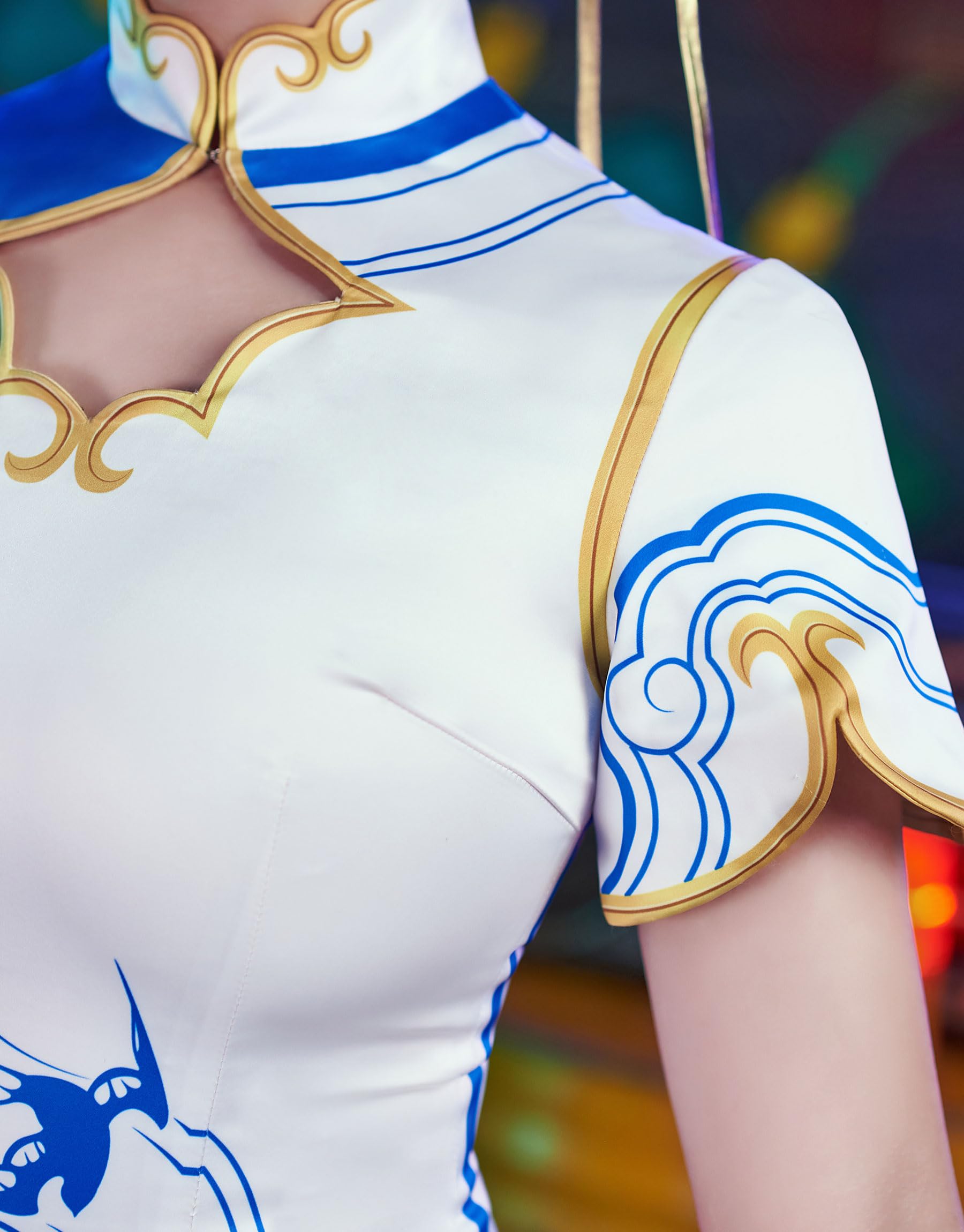 Micotaku Street Fighter 6 Officially Licensed Women's Chun-Li Cosplay Costume Full Set Halloween Costume: Medium