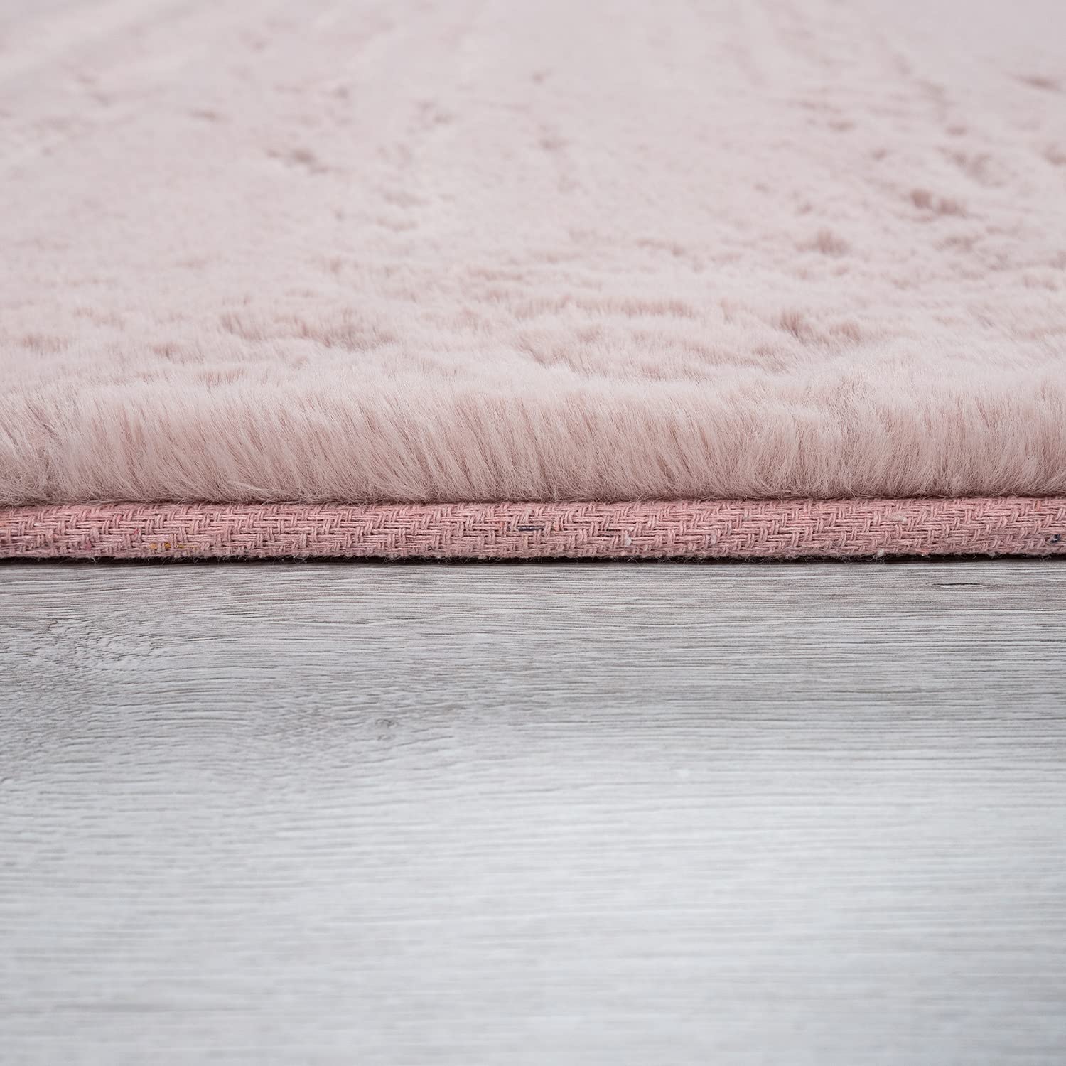 TT Home Hochflor Teppich Schlafzimmer Shaggy Kunstfell Flauschig Kaninchenfell Imitat In Rosa, Größe:140x200 cm