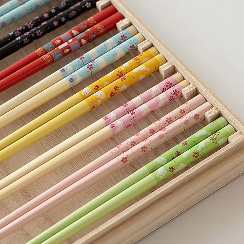 Miniatura 6 de BBAUER palillos desechables de sable de luz palillos antideslizantes para el hogar, palillos de flor de cerezo japonés (color B, tamaño 8.9 in)