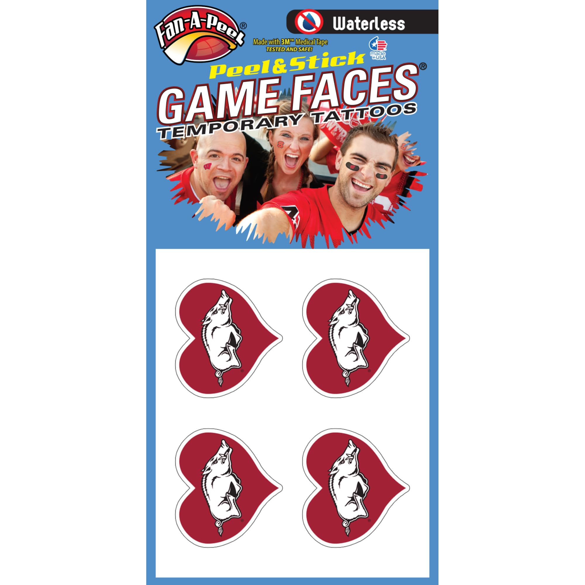 NCAA Arkansas Razorbacks 4-Pack I Love My U Tattoos