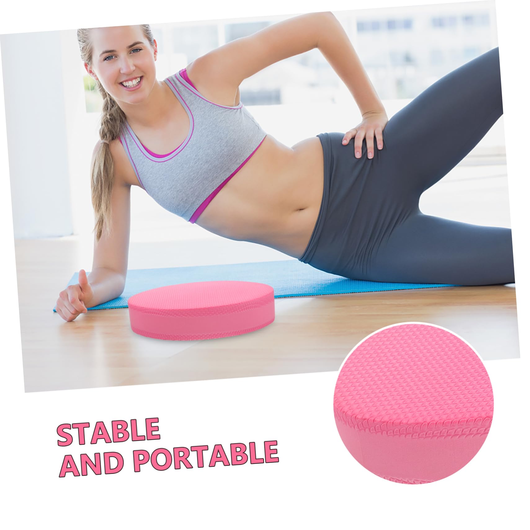 Yardwe Yoga Balance Pad Gymnastik Übungs-kniekissen Yoga-Pads Breite Yogamatte Yoga-massagematte Fitnessstudio Zu Hause Yoga-Kissen Yoga-matten Dicke Trainingsmatte TPE Rosa