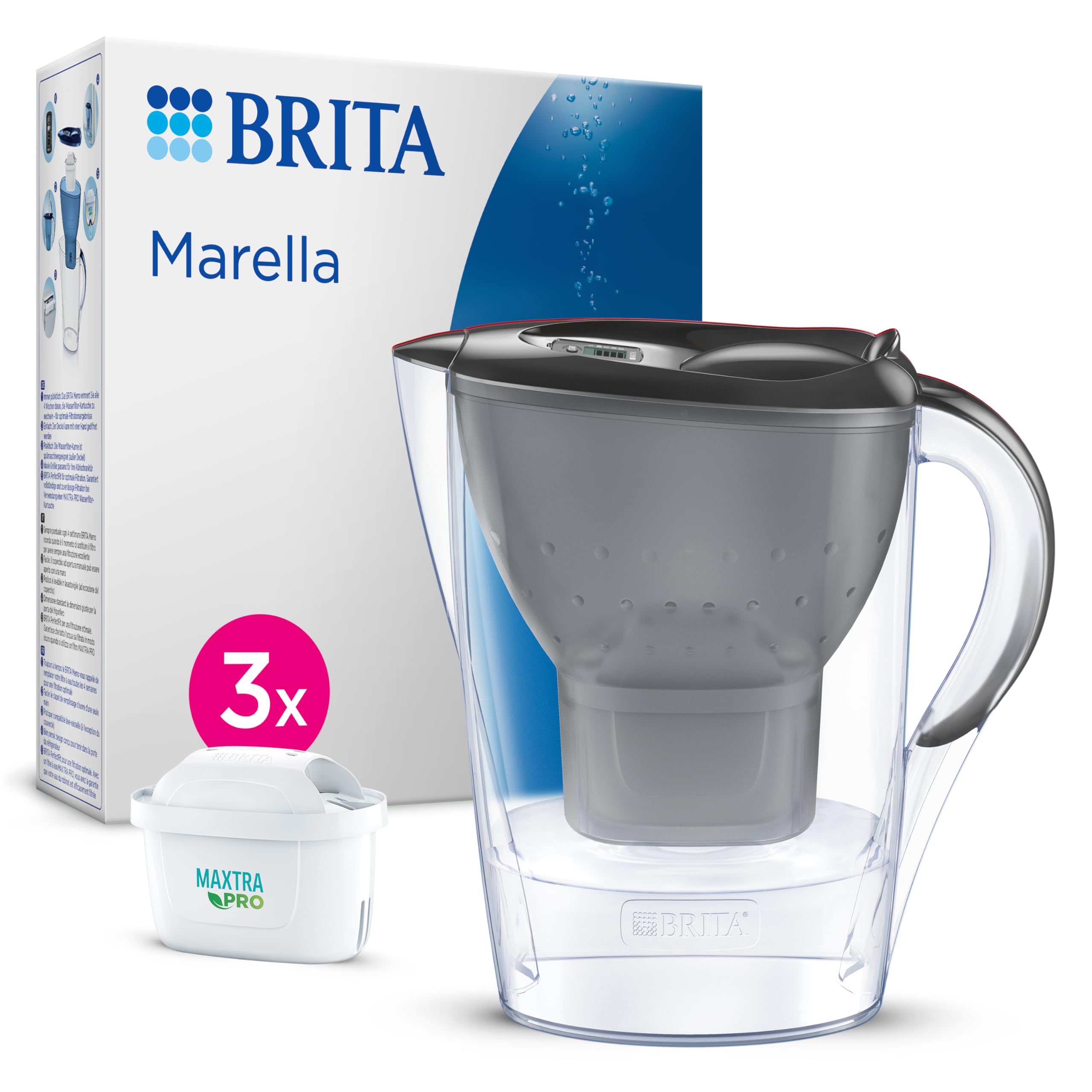 Brita Filter jug Marella +3 Maxtra Pro PP Grey Polypropylene 2.4 L 150 l