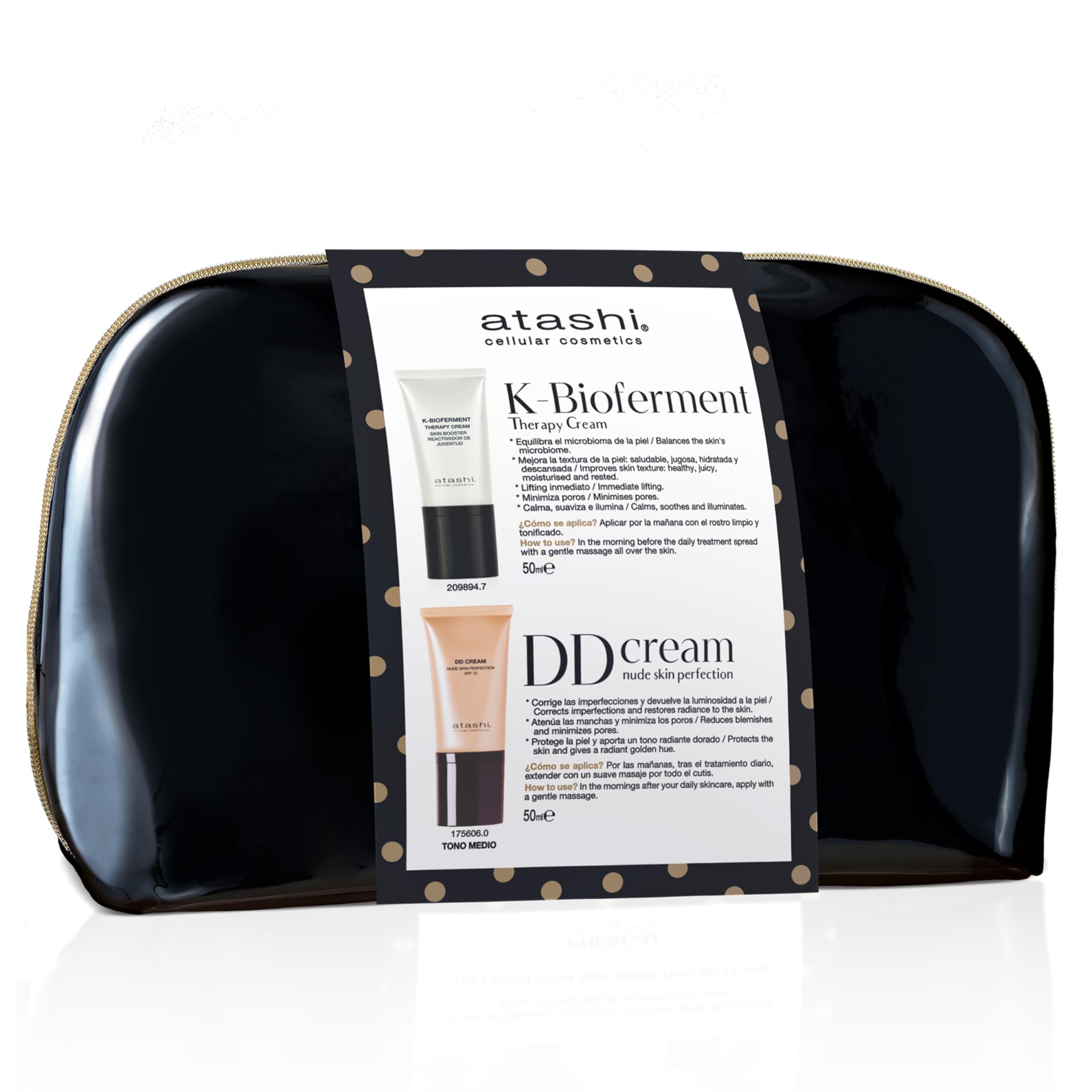 Atashi Cofre Ritual Energía & Glow K-Bioferment, DD Cream y Luminosidad | Crema 8 en 1 con retinol que hidrata, unifica el tono y aporta efecto buena cara al instante, 50 ml