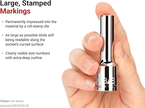 Miniatura 2 de TEKTON Juego de llaves de vaso de 12 puntos de 12 pulgada de profundidad con riel, 11 piezas (38-1 pulgadas)  SHD92107