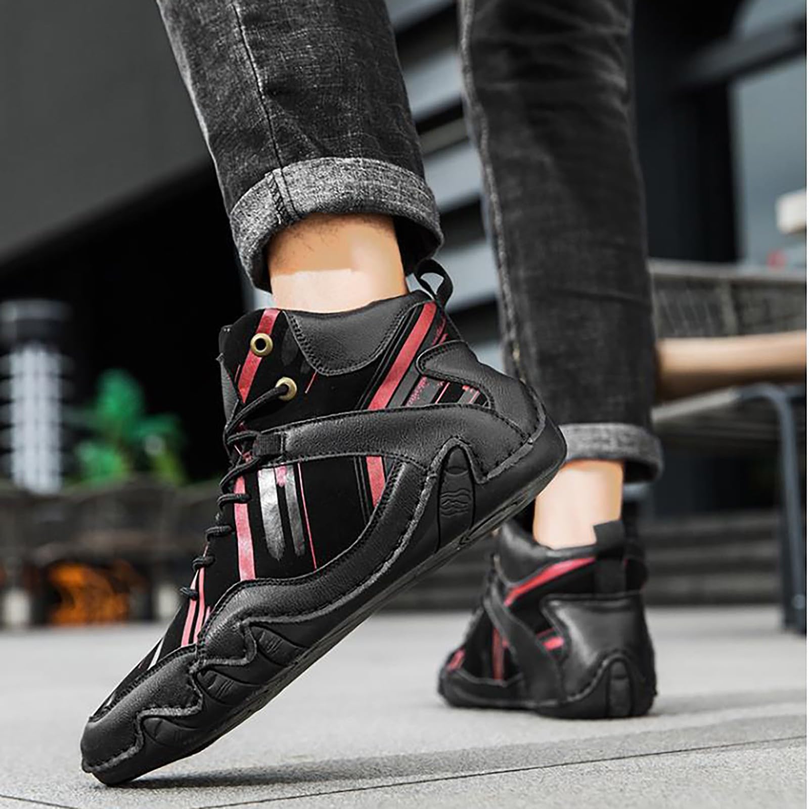 Generisch Scarpe da ginnastica alte da donna e da uomo, comode e con calda imbottitura, con punta larga, per autunno e inverno, da jogging, per attività all'aria aperta, antiscivolo