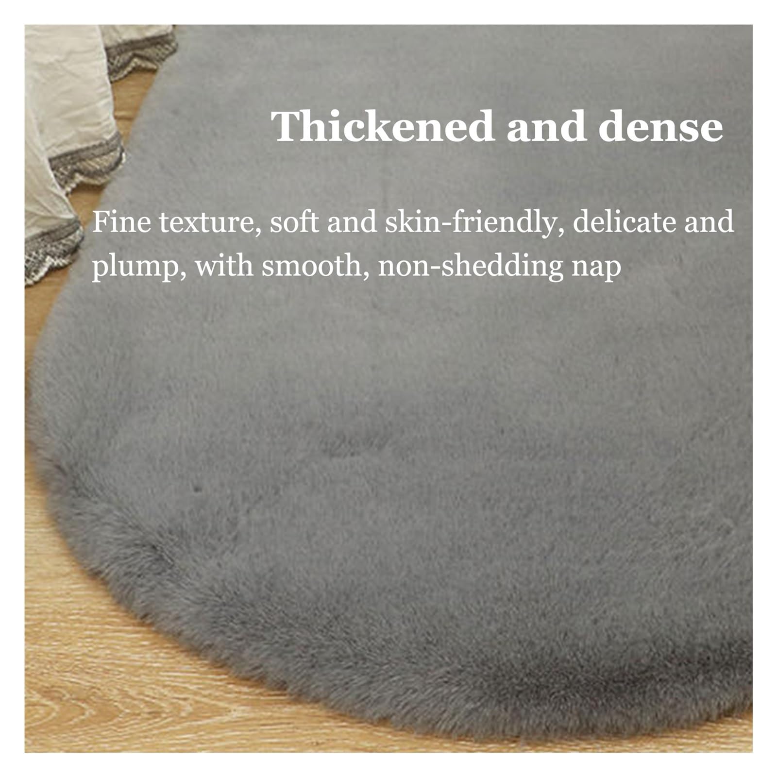 Tappeto in peluche per camera da letto, morbido, a pelo corto, per soggiorno e comodino, facile da pulire, design spesso