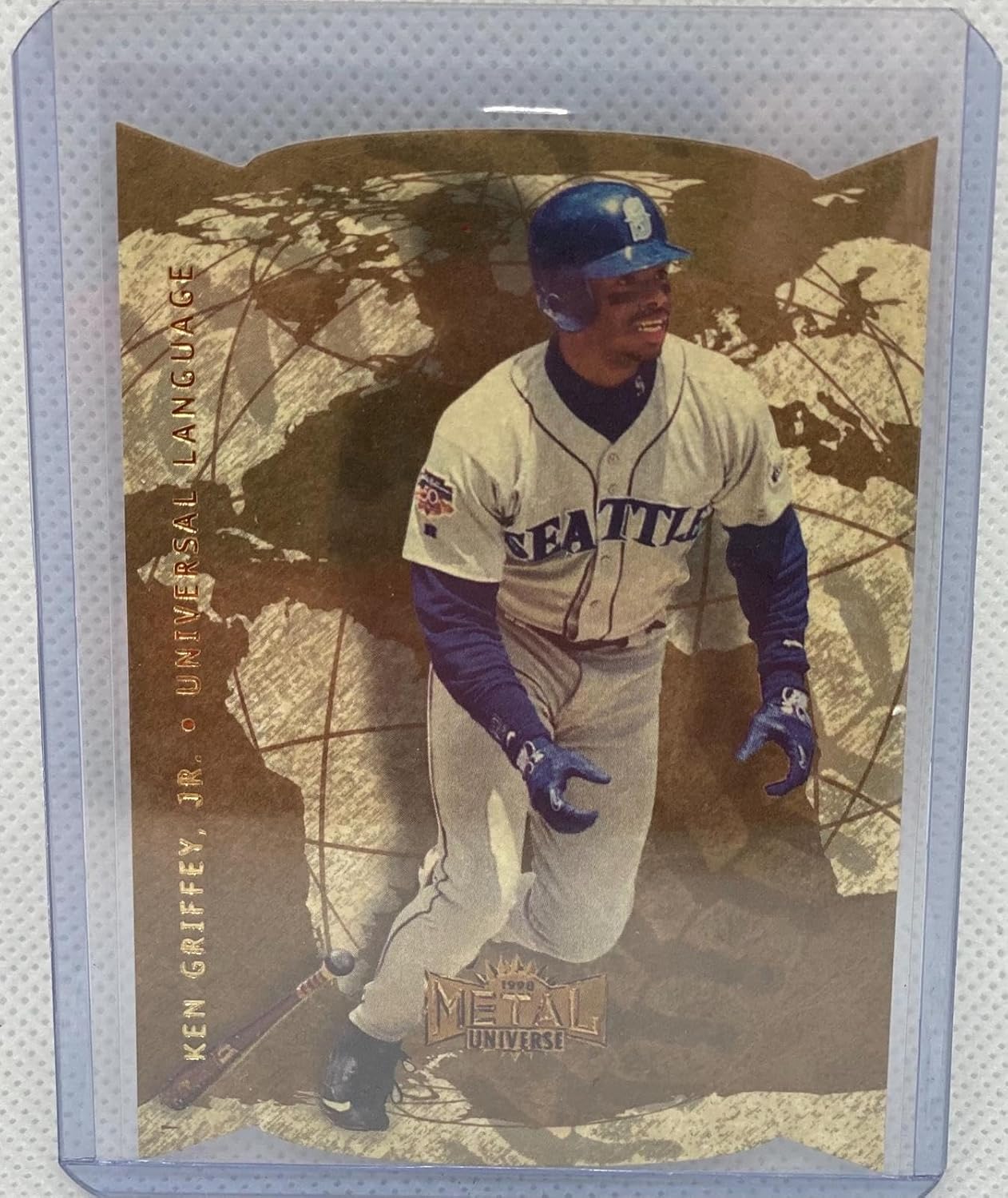 Ken Griffey Jr 1998 Fleer Metal Universe Universal Language Die Cut #1 - Baseball Cards