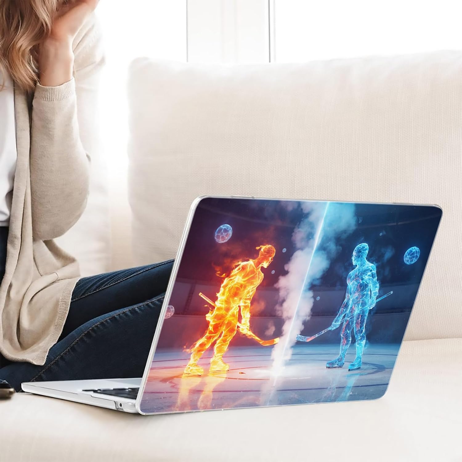 Compatible with MacBook Neo 13-inch, Hard Shell Case with Keyboard Cover and Screen Protector (A3404 A18 Pro chip, 2026 Release) - Water and Fire MC21347