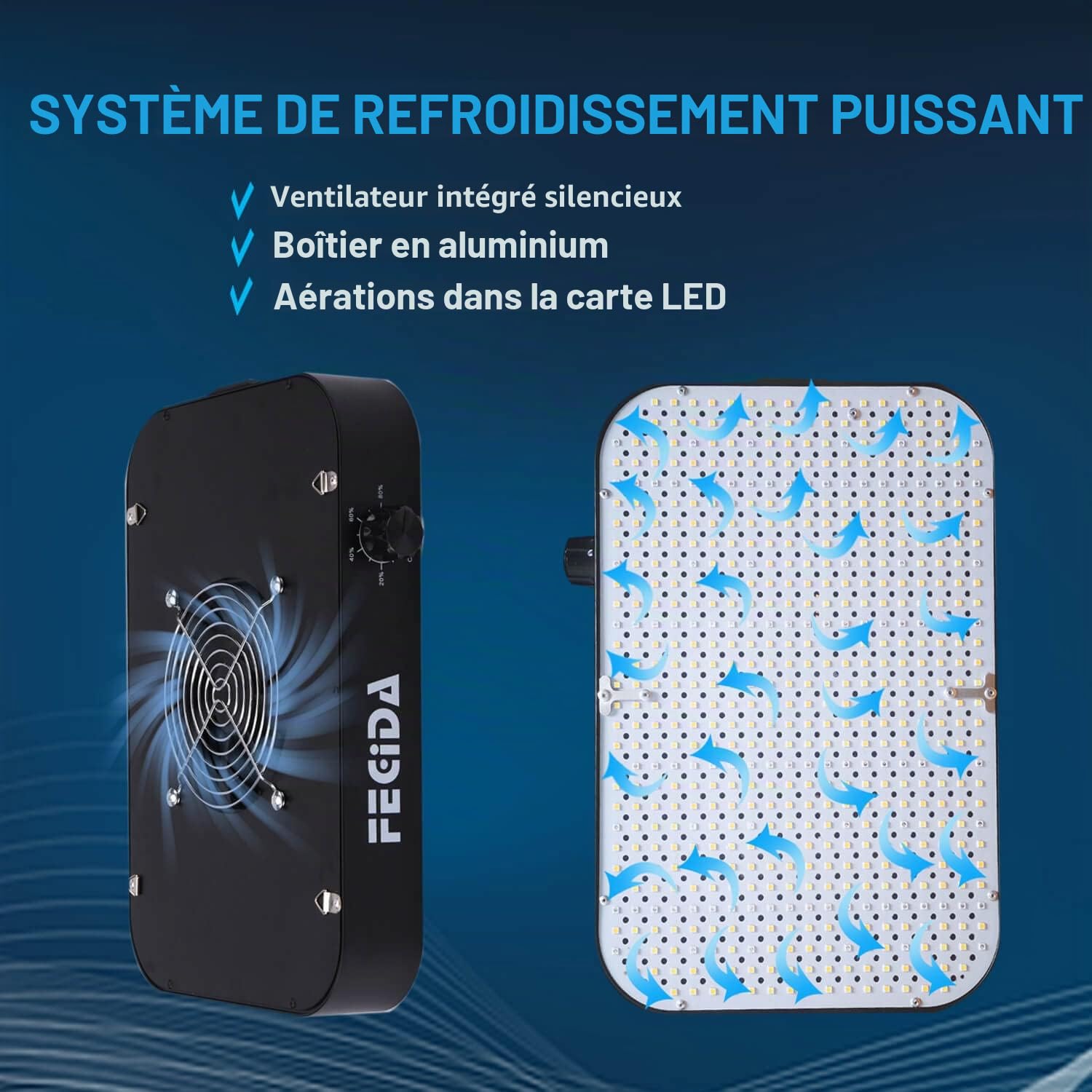 FECiDA Dimmable LED Grow Light 12000 Lumen 130W Full Spectrum for Indoor Plants