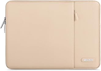 MOSISO Laptop Case 13 inch, 13 inch Laptop Sleeve Compatible with MacBook Air M4 M3 M2 M1 2025-2018 / Pro M2 M1 2025-2016, Polyester Vertical Computer Sleeve Bag with Pocket, Apricot