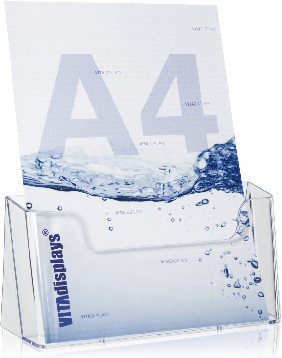 VITAdisplays Table Brochure Stand Flyer Stand Brochure Holder Transparent DIN A4