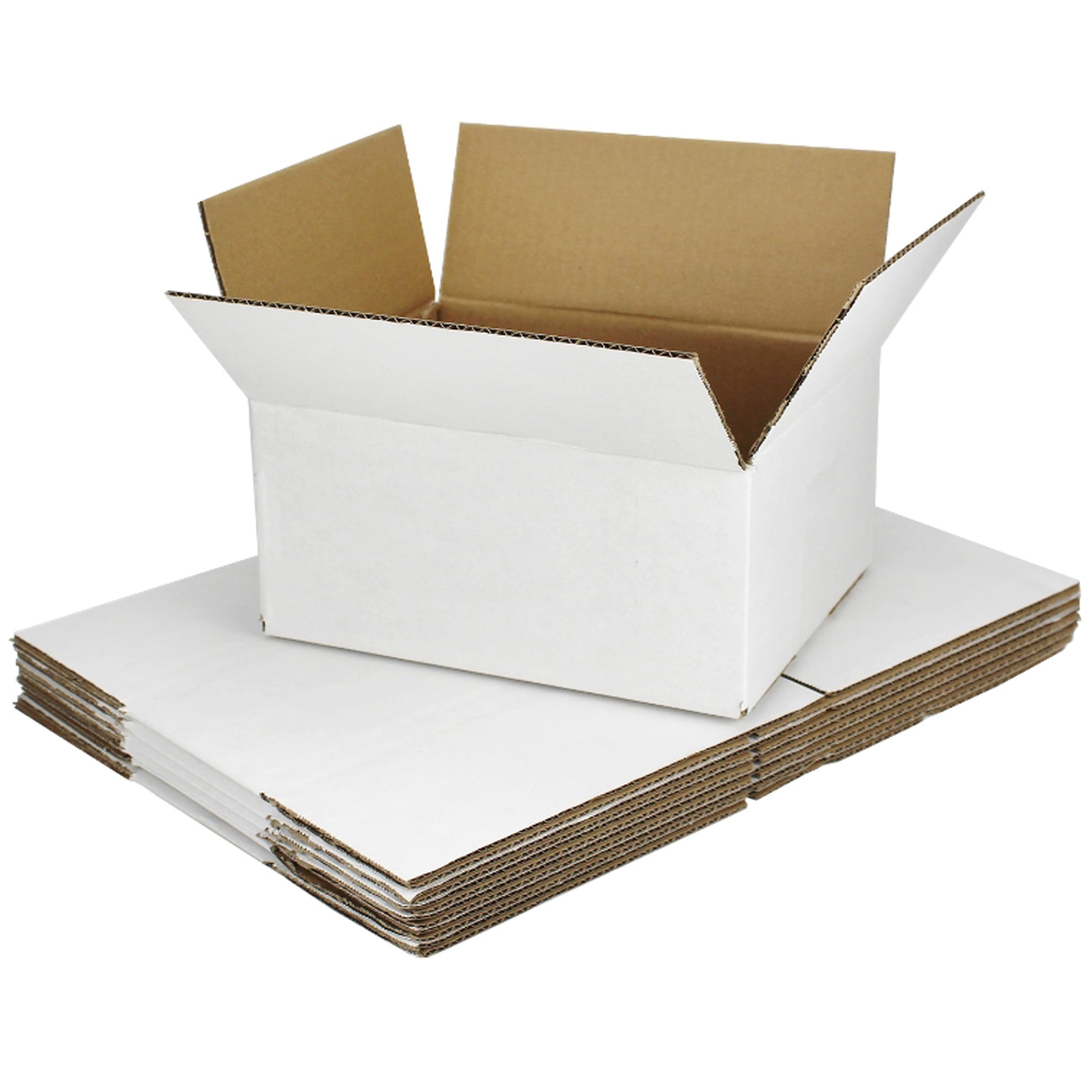 YankMooM 6 Pack Shipping Mailing Postal Cardboard Boxes, 220x 175 x 110mm Single Wall White Kraft Shipping Boxes Recyclable Small Mailing Boxes For Shipping