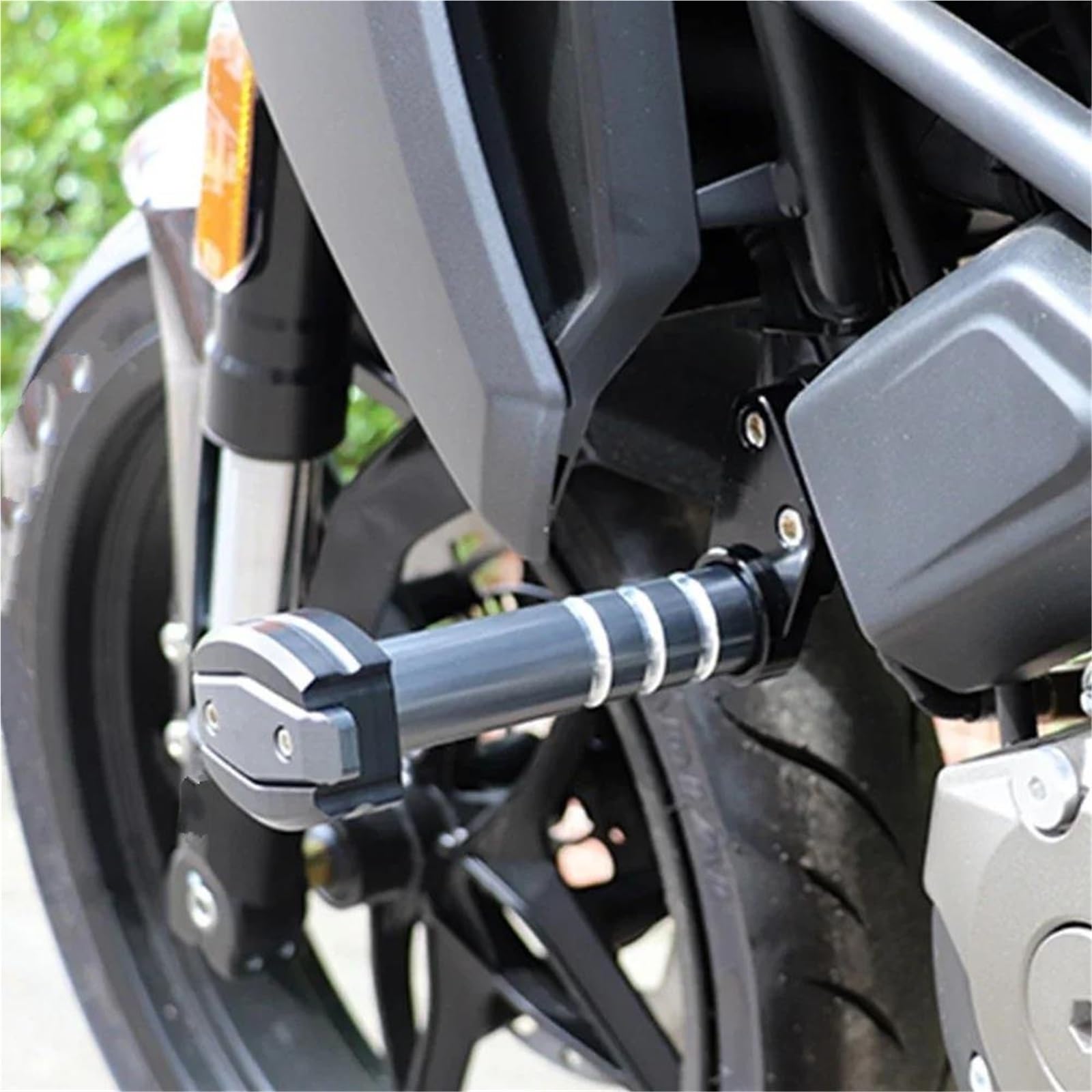 Rahmen Sturzpad Motorrad-Anti-Drop-Ball-Modifizierte Karosserie-Stoßstangen-Rahmen-Slider-Teile Zubehör Für CFMOTO 250NK 400NK 650nk 150nk Sturzschutz(Titan,X-Long)