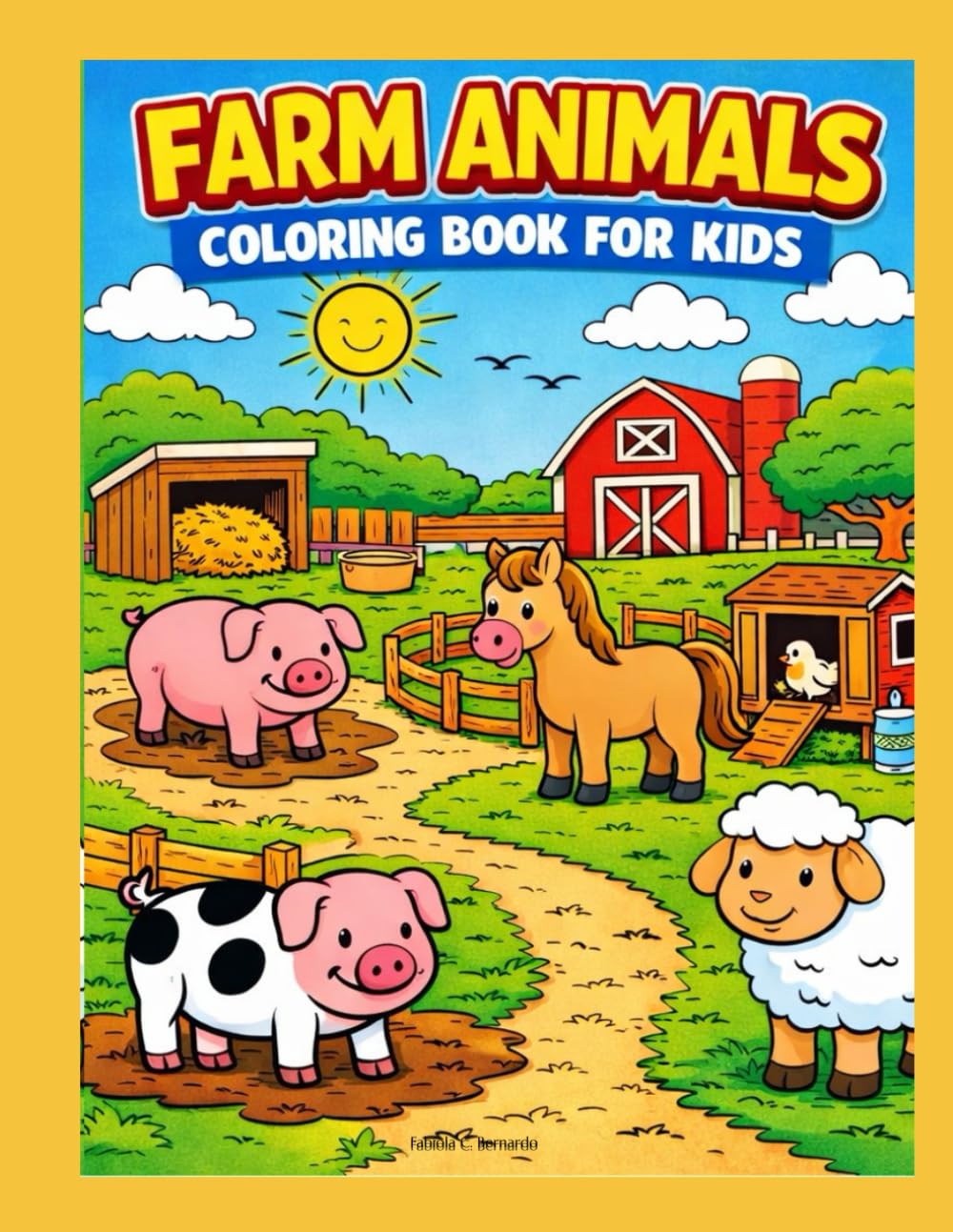 Farm Animals: coloring book for kids
