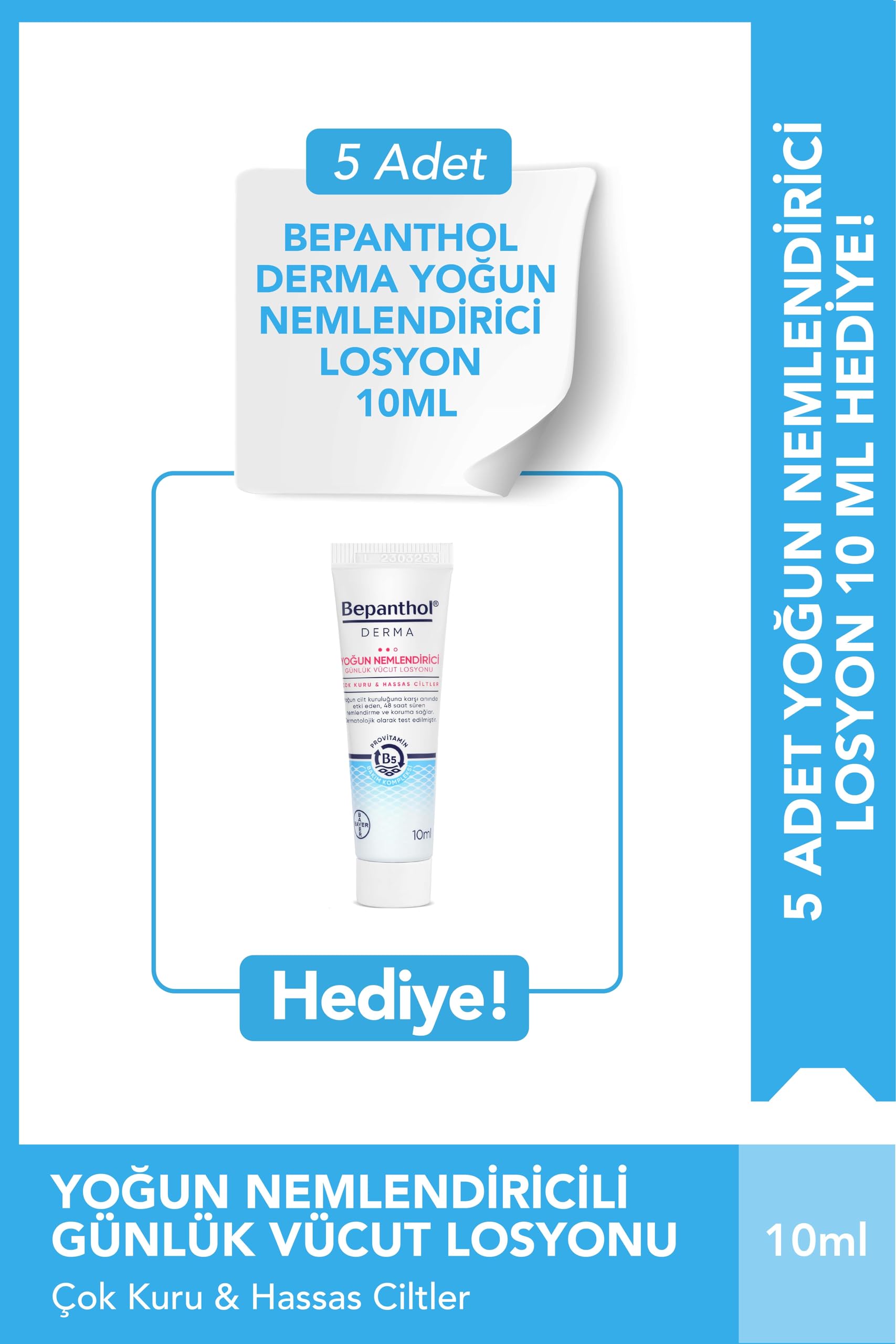 Bepanthol Derma Yoğun Nemlendirici Gece Yüz Bakım Kremi 50ml & 5 adet Yoğun Nemlendirici Losyon 10 ml