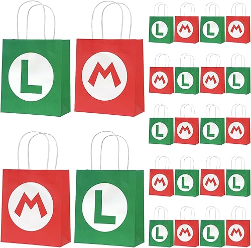 ELGADO 12 bolsas de recuerdos de fiesta de dibujos animados para niños, decoraciones de fiesta de anime, bolsas de regalo reutilizables para