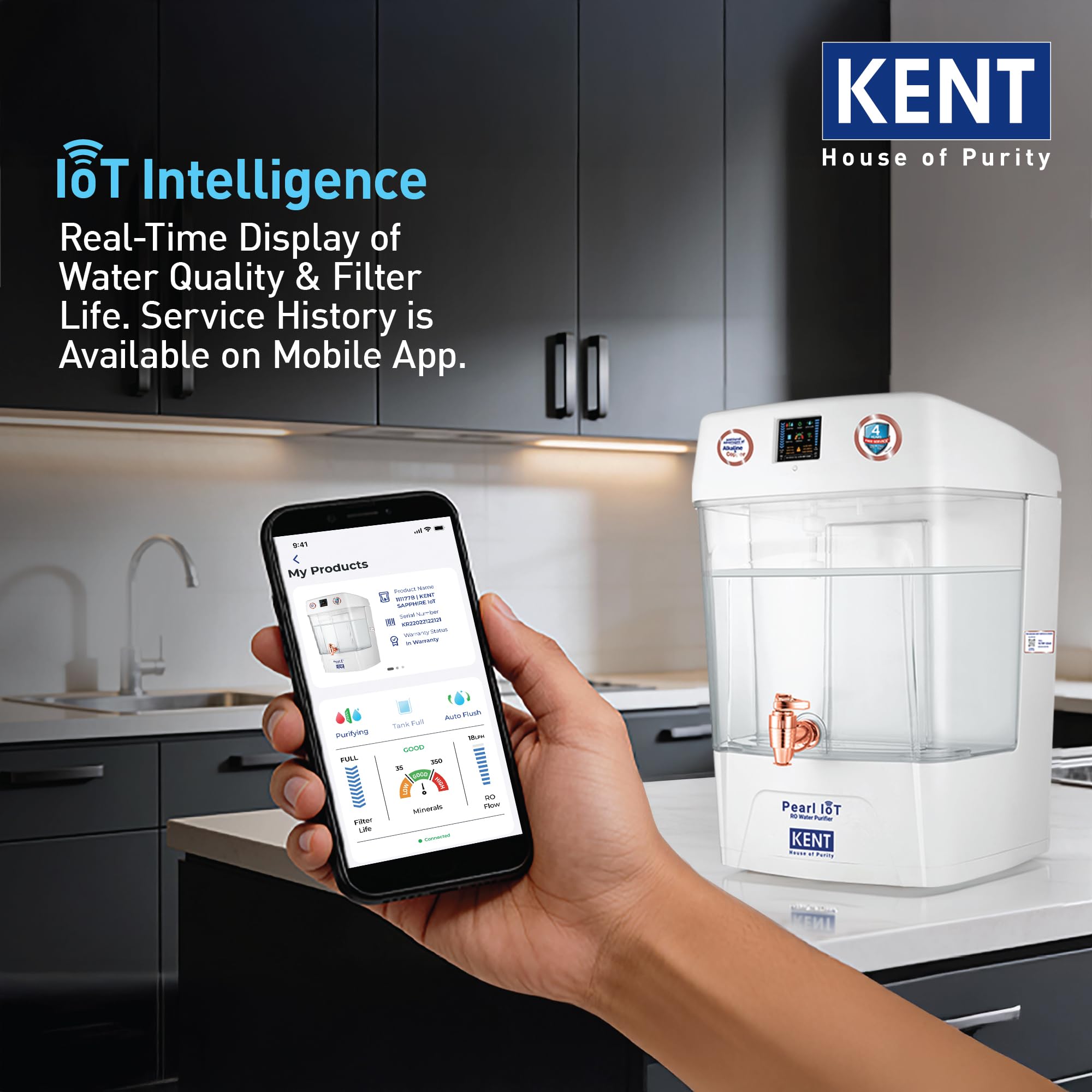 KENT Pearl IoT RO Water Purifier - Smart Filtration -4