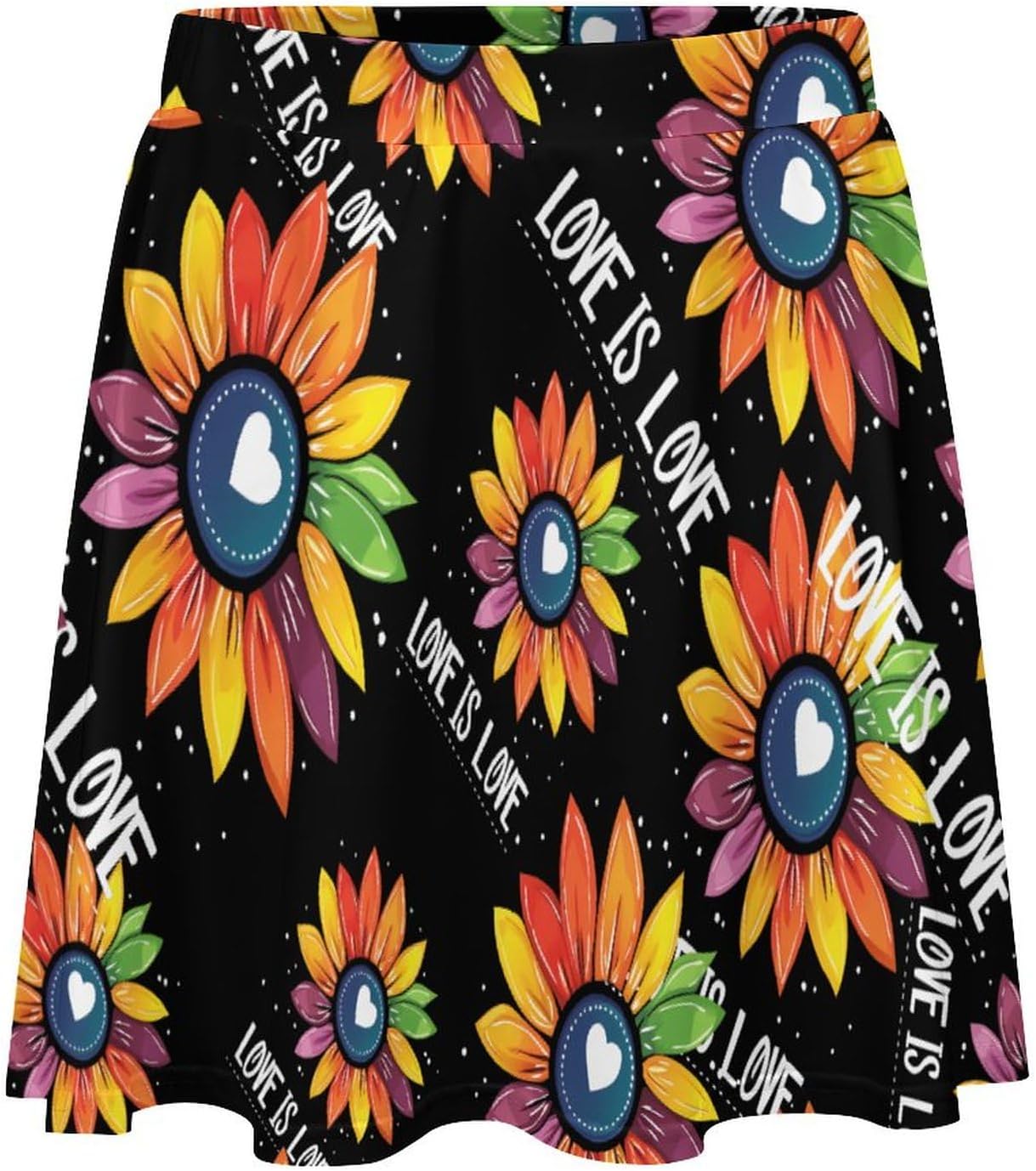 Rainbow Sunflower Love Is Love LGBT Gay Women Tennis Skirt Print Golf Skirts Mini Casual Workout Skorts