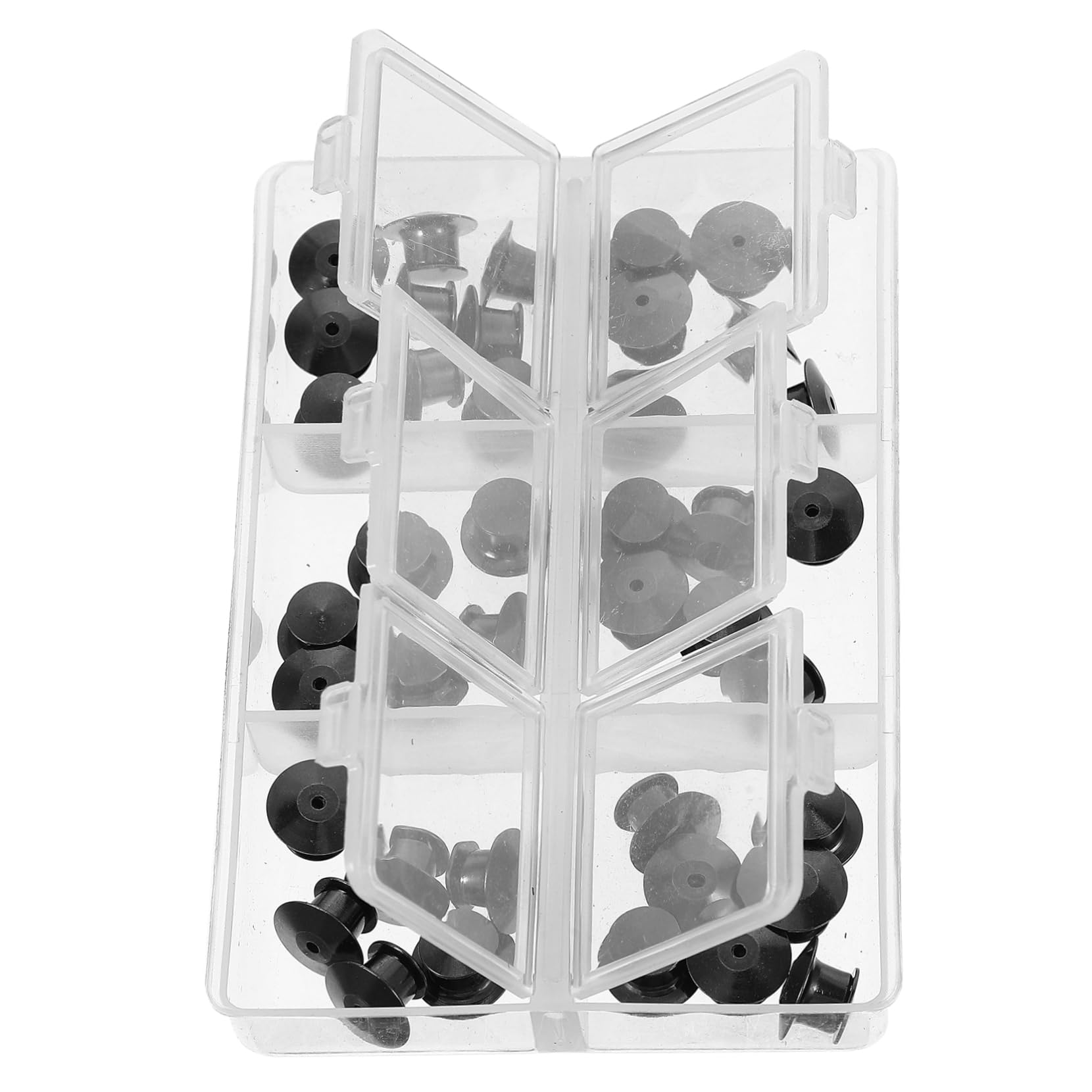 SHINEOFI 4 Scatole Di Ganci A Scatto Con Perni Di Bloccaggio Per Spille Distintivi Gioielli Mini Porta Spille Di Sicurezza Leggeri E Portatili