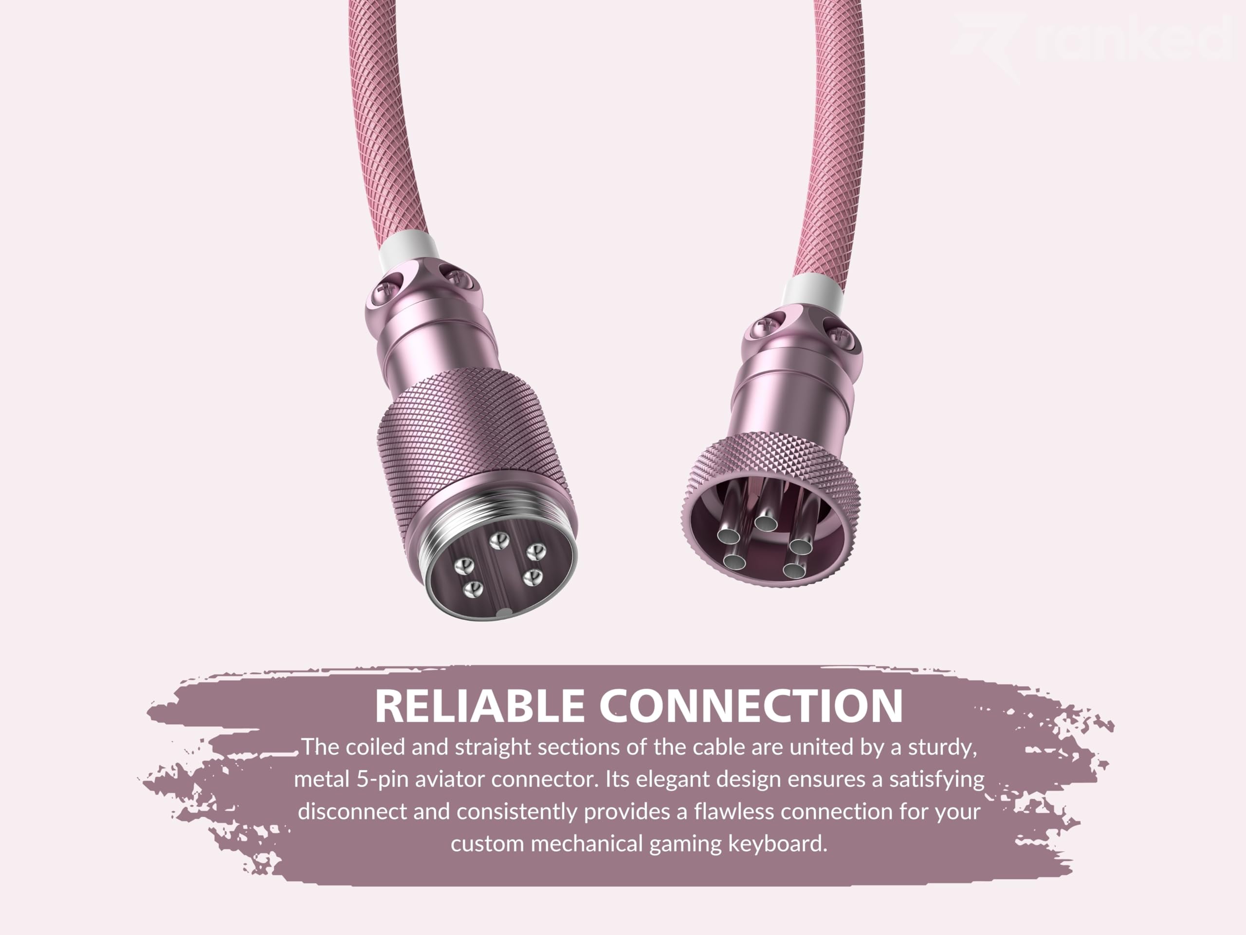 Ranked Custom Coiled Cable – Handgefertigtes USB-C Auf A Kabel Mit 5-Pin Aviator-Anschluss, Für Mechanische Gaming-Tastaturen, 20W Schnellladung