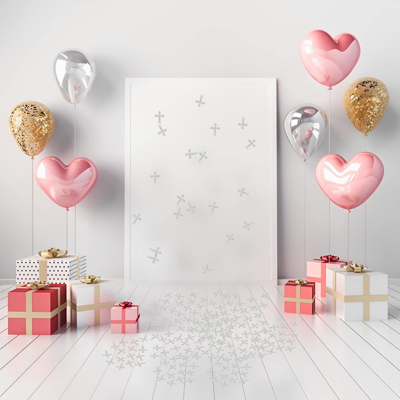 Labakita Konfetti do stołu krzyżowego na chrzest, konfetti krzyżowe, na chrzest, komunię, baby shower, konfetti na stół, dekoracja krzyża, 200 szt. (srebrne)