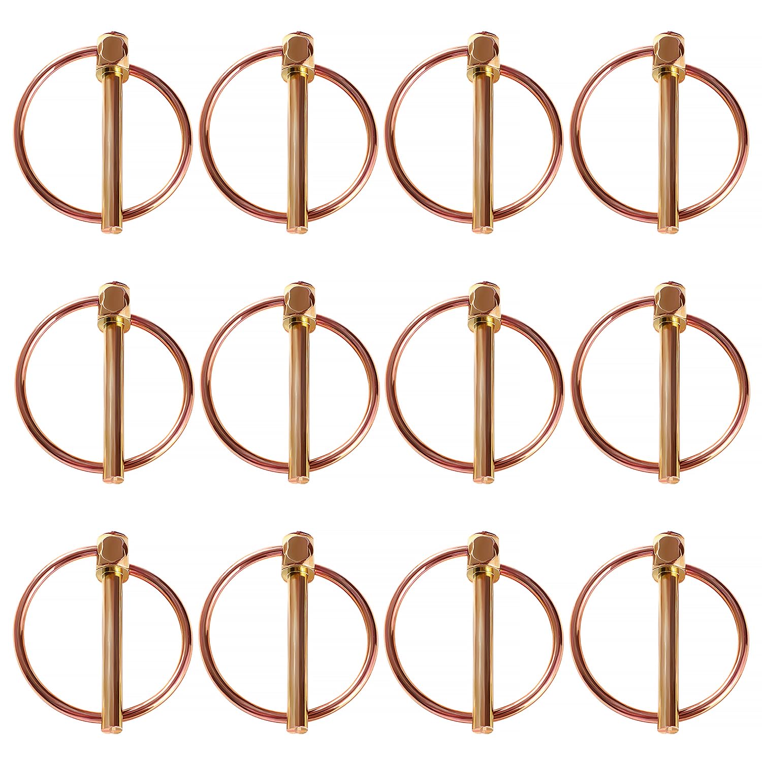 YIXISI 12 PCS 4.5mm Lynch Pin, Round Shape Lynch Retaining Pins, Carbon Steel Trailer Lock Pin, Linch Pins