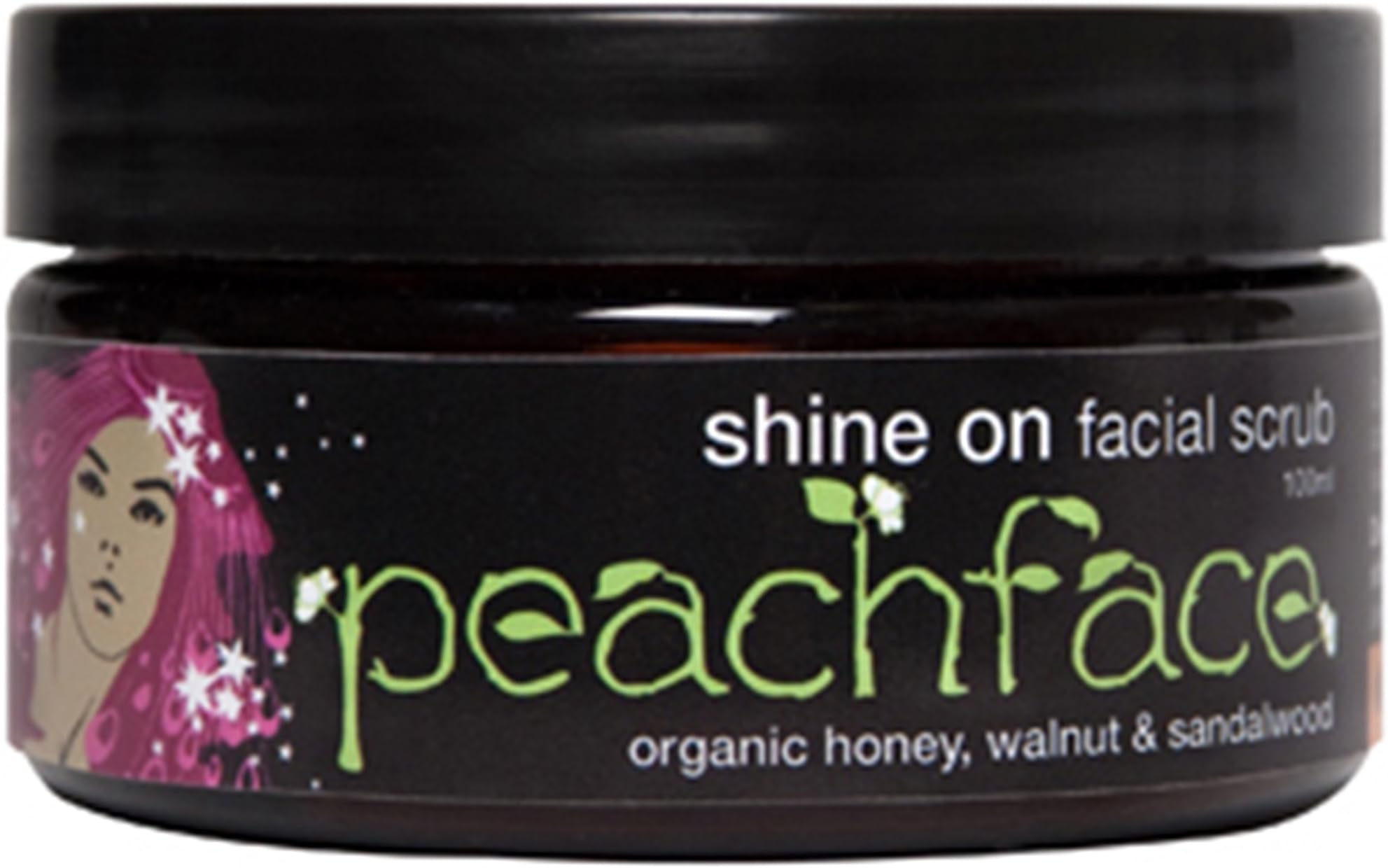 Peachface Shine On Facial Scrub with Organic Honey, Walnut and Sandalwood, 100 Gram