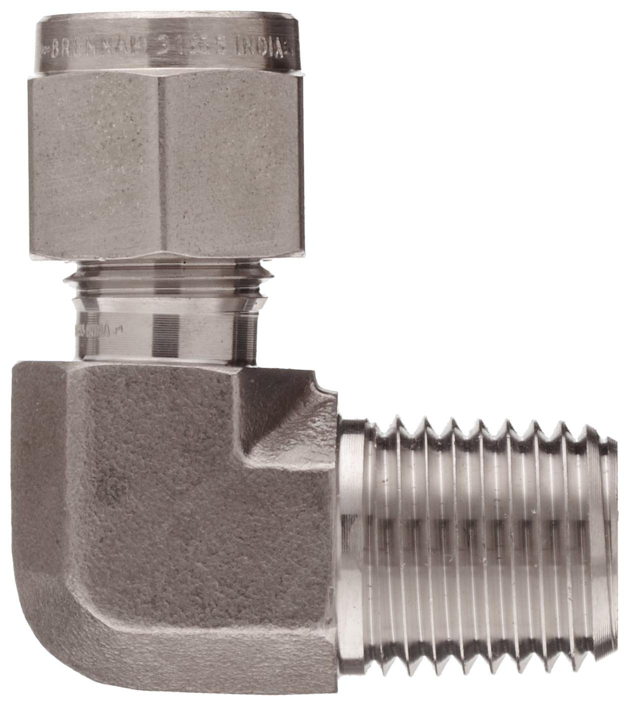 Brennan Industries N2501-10-08-SS Stainless Steel 90 Degree Elbow Double-Ferrule Tube Fitting, 1/2