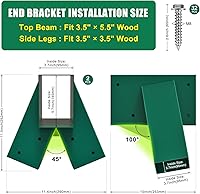 Vista 4 de BeneLabel A-Frame - Juego de 2 soportes de columpio, accesorios de acero resistente con accesorios de montaje, juego de columpio de bricolaje para 2