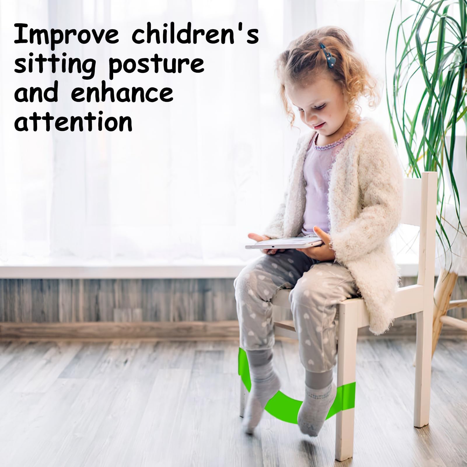 Yootiko 8 Fasce Elastiche Per Sedie Per Bambini - Cinghie Sensoriali In TPE Per Piedi, Per ADHD E Autismo, Multicolore, 60x5 Cm