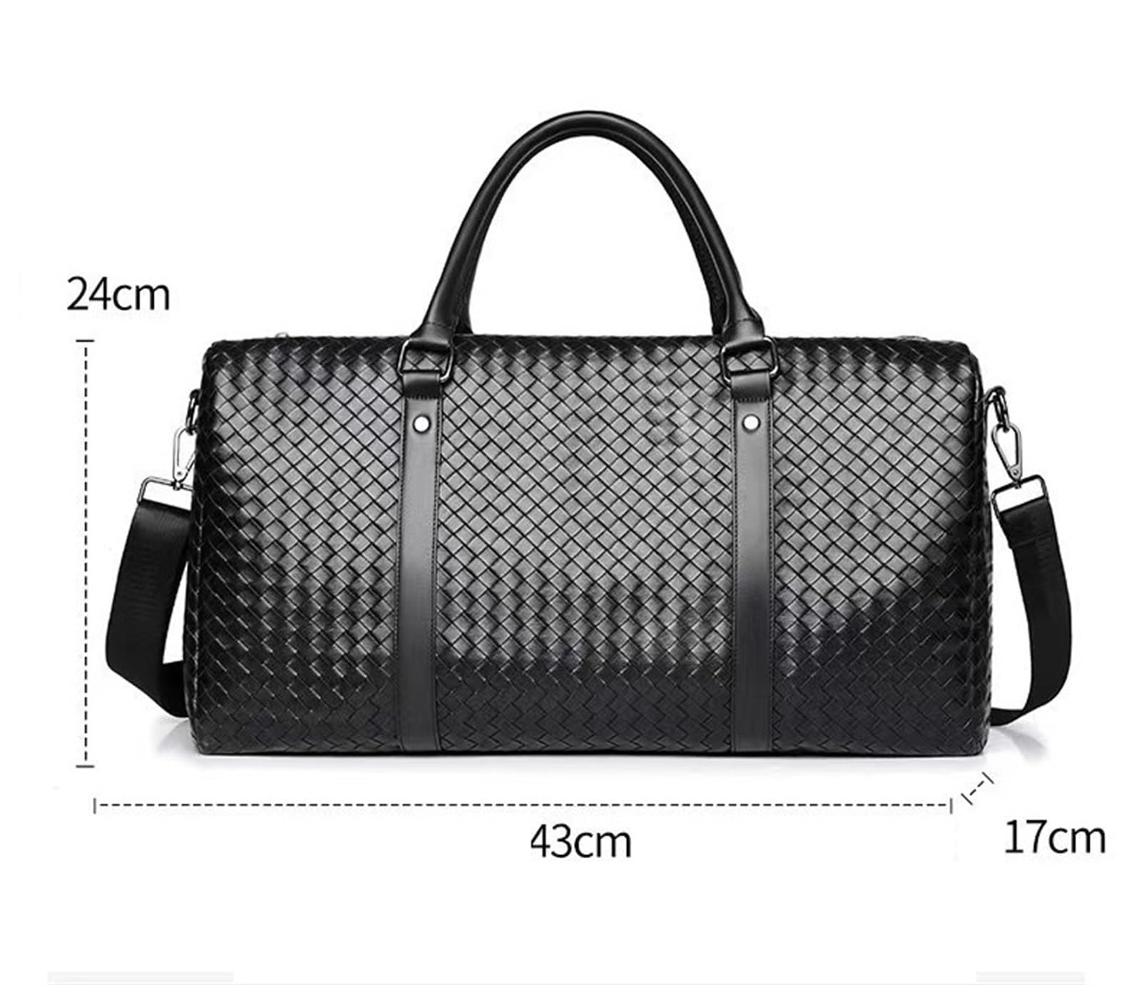 Torba podróżna 17-calowa Torba Na Ubrania Podróżna, Weekendowa Męska Ze Skóry PU Sport Siłownię Wycieczka weekendowa(Black)