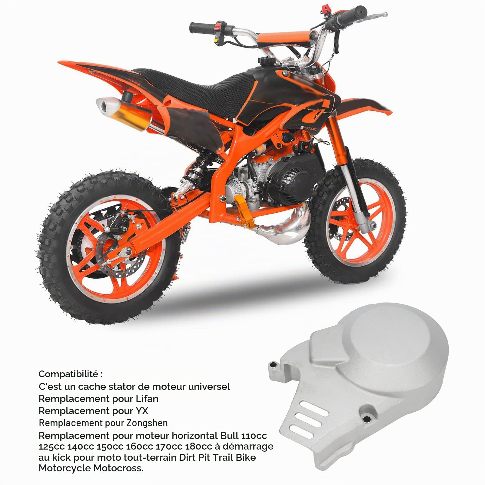 Couvercle de stator de moteur gauche de moto, carter universel en alliage métallique pour moto 110 cc 125 cc 150 cc 160 cc 170 cc 180 cc Dirt Pit