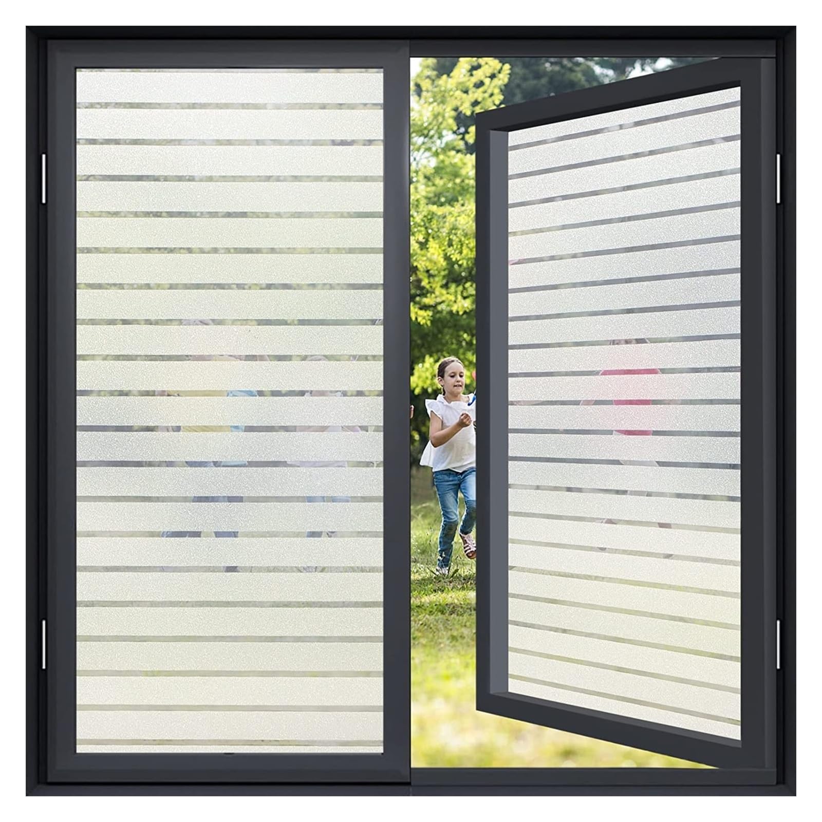 Glass Window Film Window Privacy Film Frosted Glass Sun Blocking Coverings Non-Adhesive Blinds Cling Bathroom Decoration(90x500 cm)