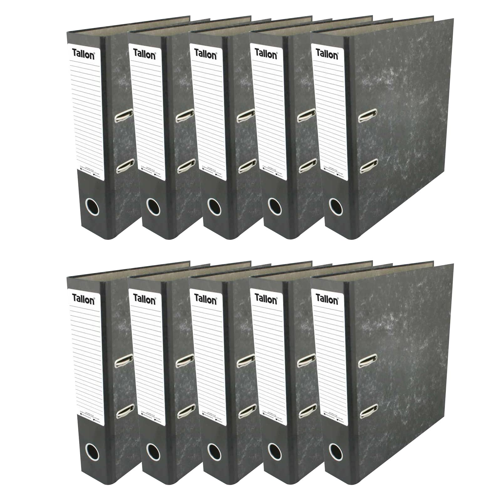 A4 Size 8 cm Polypropylene Grey Colour Lever Arch Files (Pack of 10)
