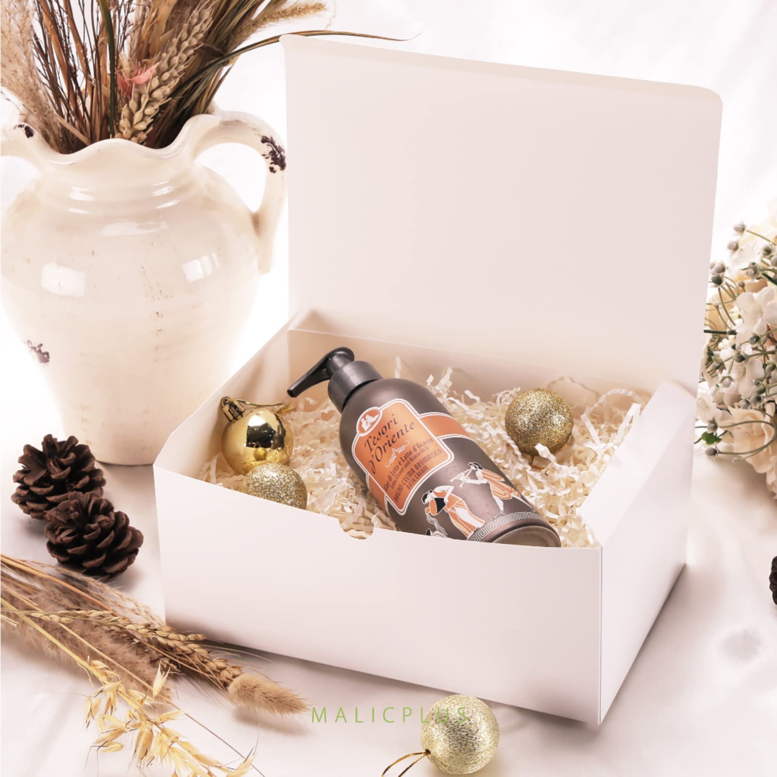 30 Geschenk-Boxen, 24,1 x 16,5 x 10,2 cm, Premium-Geschenk-Boxen für Brautjungfern, weiße Geschenkboxen mit Deckel für leichte Geschenke, Basteln, Cupcake-Boxen, Prägung weiß