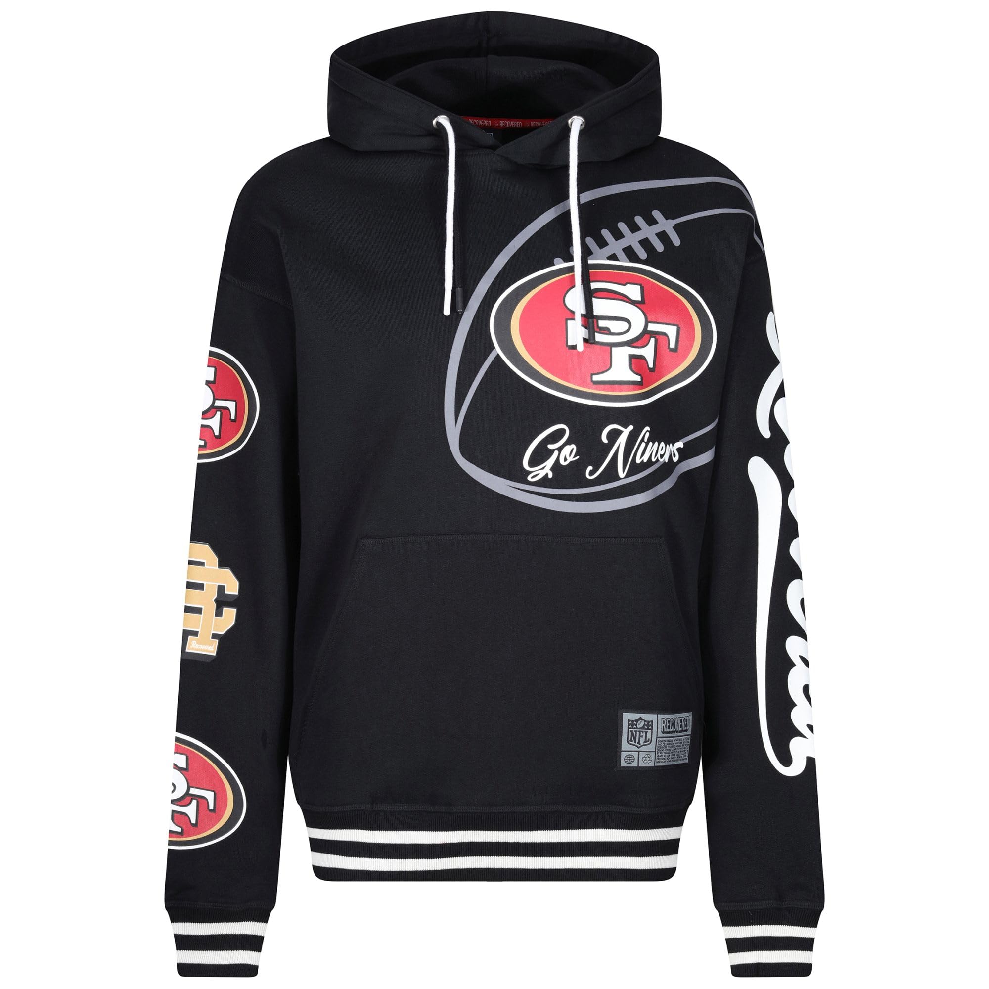 Recovered Unisex San Francisco 49Ers #35060 San Francisco 49Ers Nfl Go Niners Hoody Black