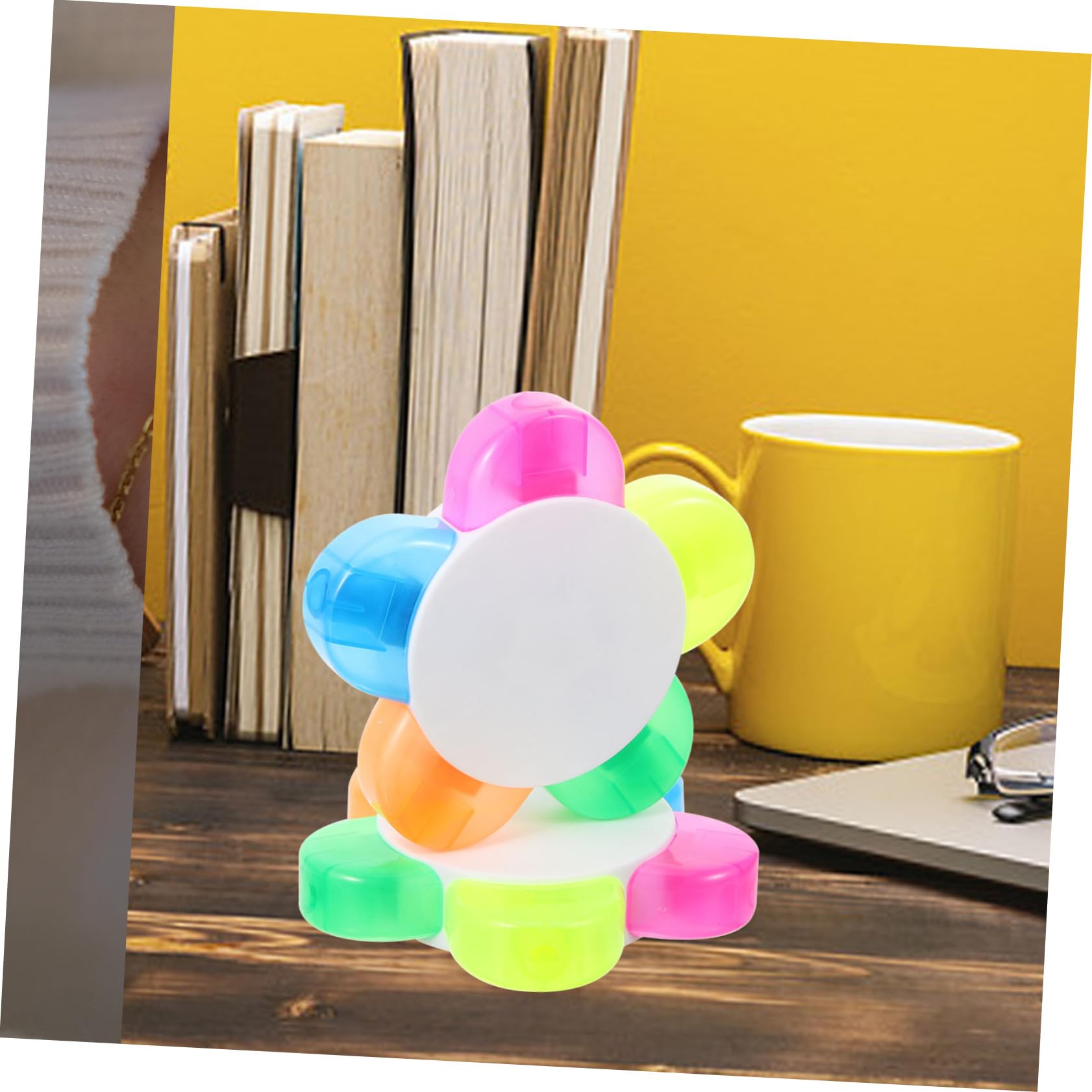 10pièces Surligneur à Fleurs Couleurs Stylos Surligneurs Fluorescents Forme Unique Pétale Outils Annotation pour Étudiants et Prise de Notes