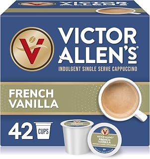 Victor Allen's French Vanilla Cappuccino K-Cup Pods, 42 Count Single Serve for Keurig Brewers