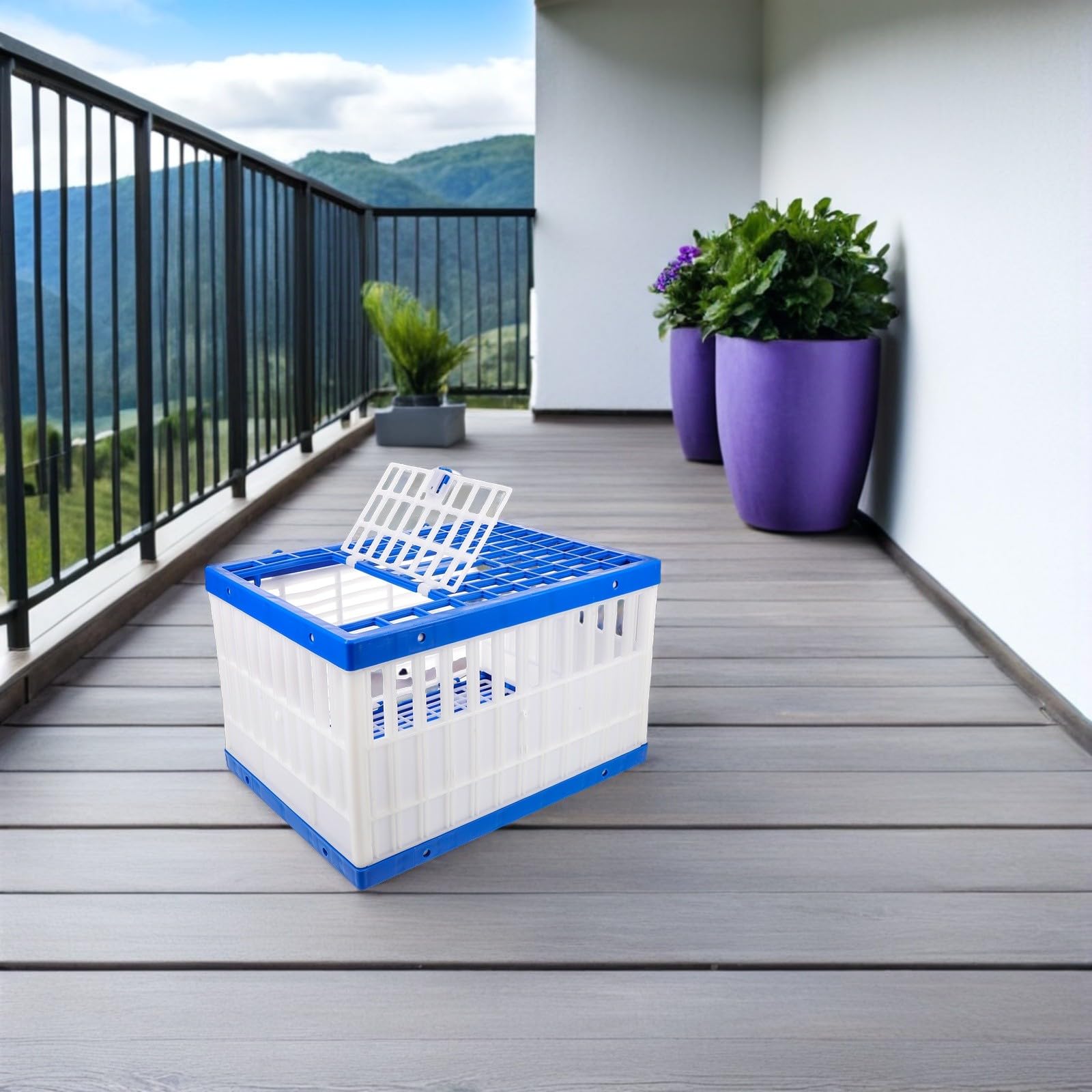 Abaodam Jaula de Carreras Plegable para Palomas de Plástico Ventilada, Fácil de Limpiar y Almacenar, Transportín para Transporte Diario y Liberación en Club de Competición, 40x30x25 Cm