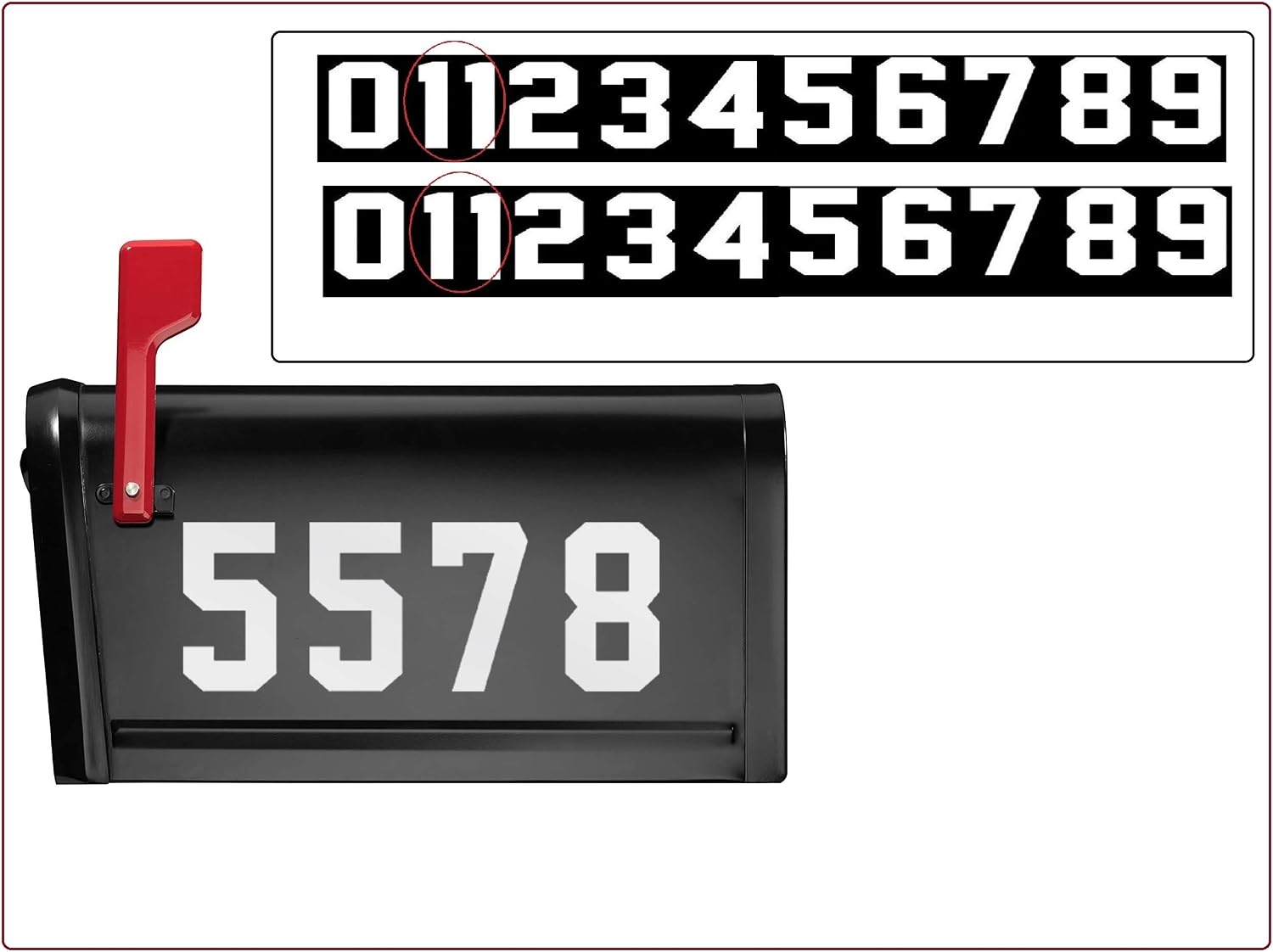 Total 22pcs 2 Inch Silver Reflective Mailbox 0-9 Numbers Sticker Decal Die Cut Style Vinyl Number Self Adhesive for Mailbox Woods Cups Windows Trucks Numbers