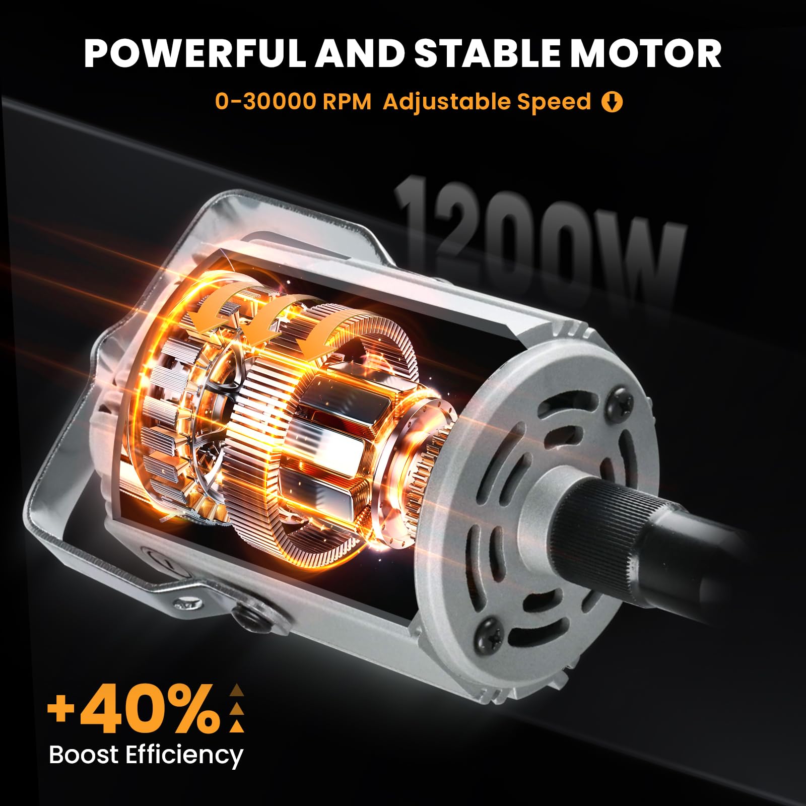 Amoladora de eje flexible de 1200 W, 30000 rpm, 46 piezas, kit de herramientas giratorias de eje flexible | Molinillo colgante universal de 0.0-0.6 cm para pulir, tallar, grabar, plata, madera, creación de bricolaje