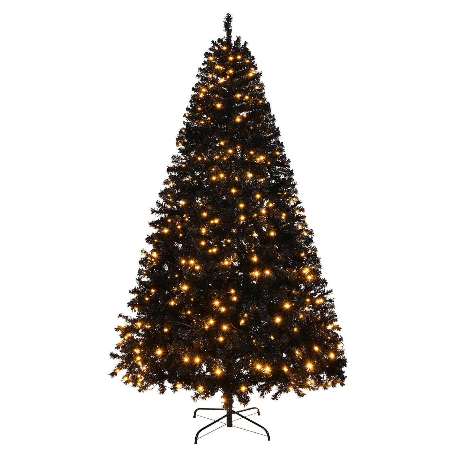 Outopee 6ft Black Artificial Christmas Tree with DIY 100 Warm Lights