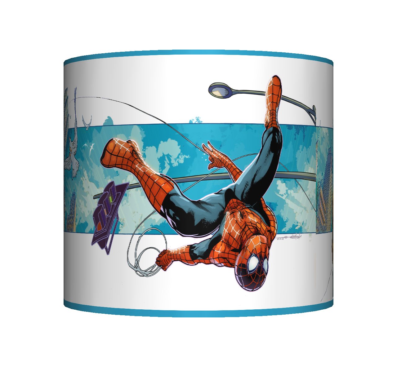 SPIDERMAN (UPSIDE DOWN) CEILING LAMPSHADE ~ 10" DRUM ~ BOYS BEDROOM LAMP SHADE