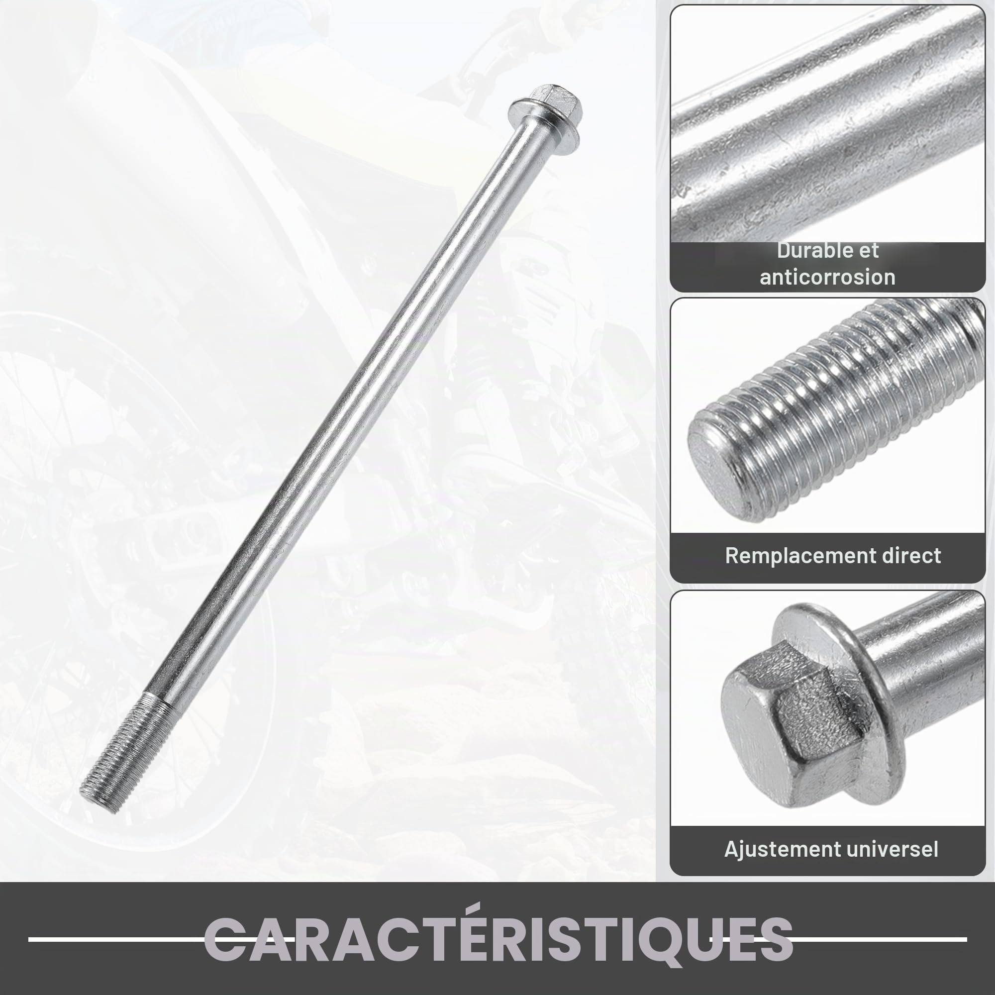 A ABSOPRO Essieu Avant/Arrière Pour Atv Avec Douille Et Boulon À Vis M12 De 220mm