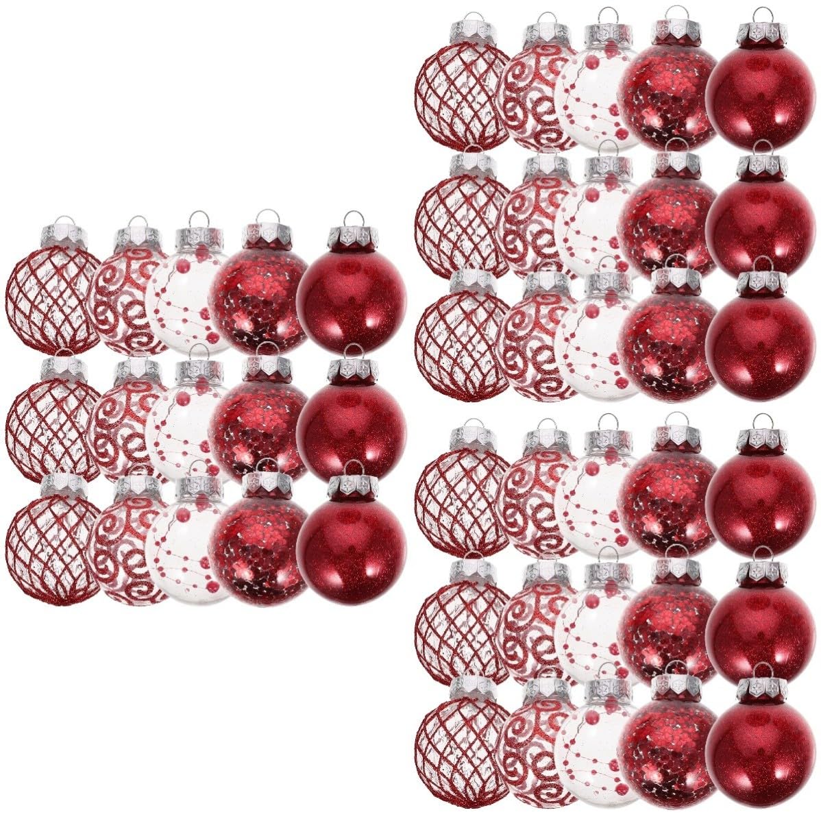 Toyvian 90 Pièces Boule de Noël Rouge en Plastique Réutilisable pour | Décoration Suspendue Facile à Accrocher, Usage Polyvalent pour Fête, Arbre et Ambiance Saisonnière