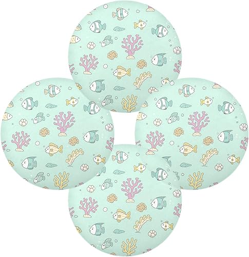 Miniatura 2 de Under Water Coral Fish Round placemats for Table Thick placemats for Dining Table 15x15 in manteles para mesa de comedor